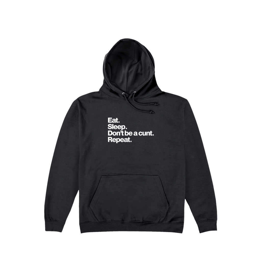 Jet Black Printed Hoody Front