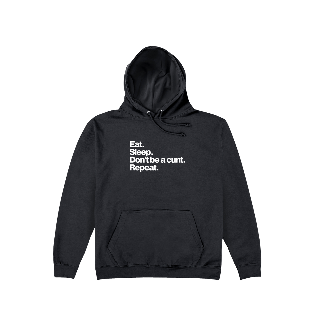 Jet Black Printed Hoody Front