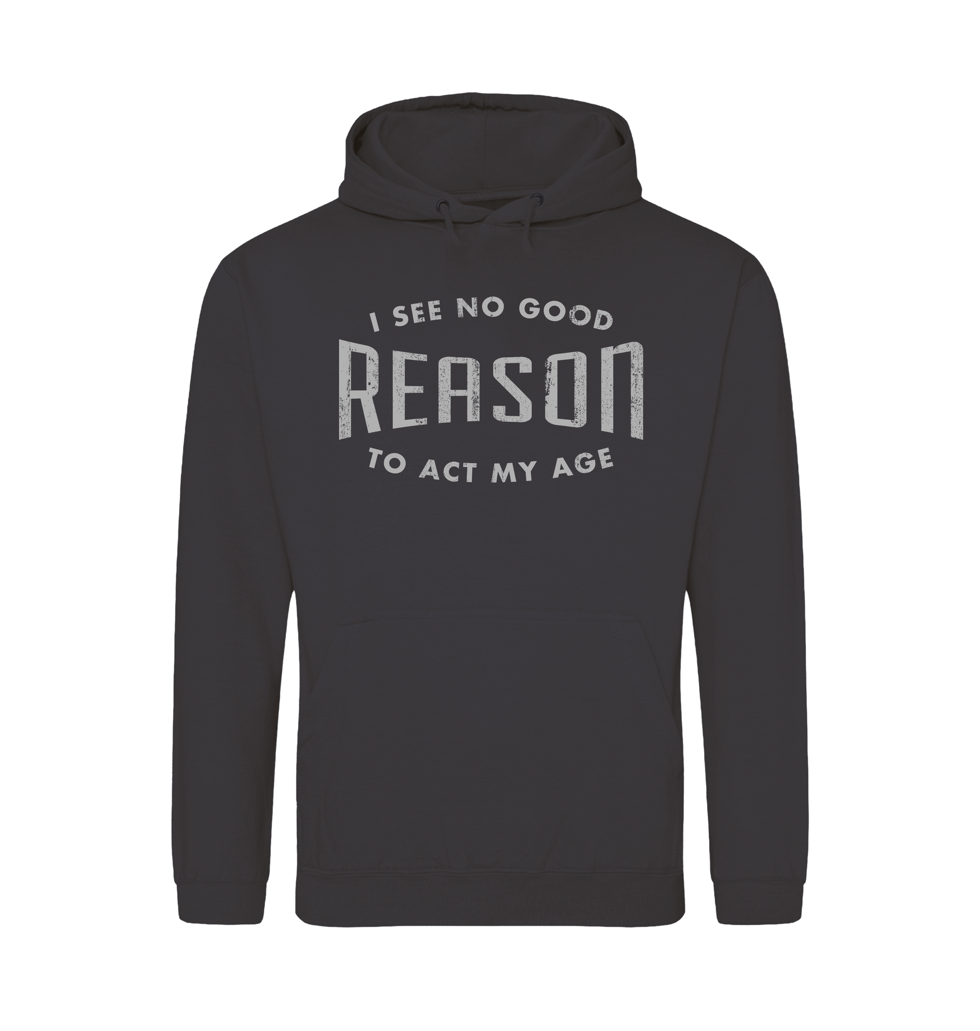 Storm Grey Printed Hoody Front