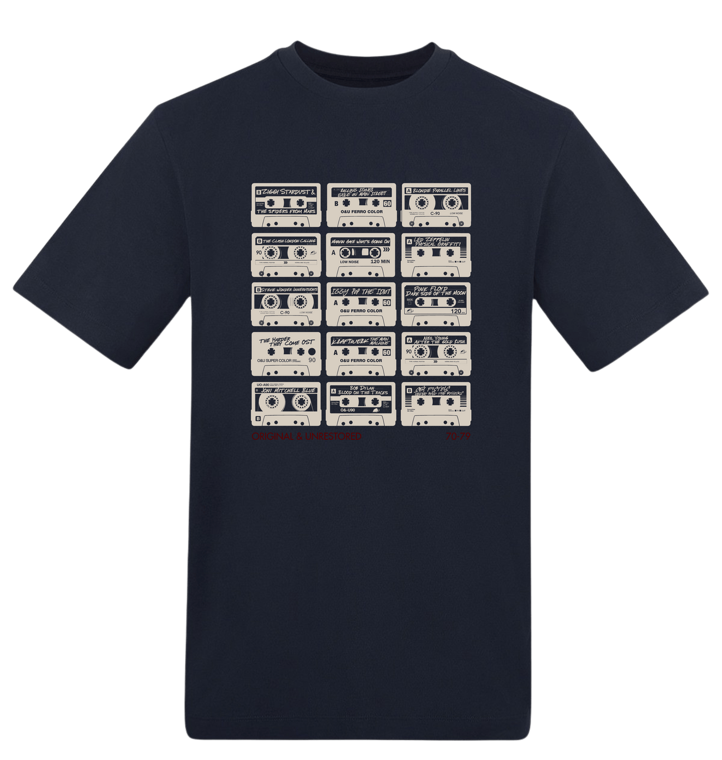 New French Navy Printed T-shirt Front