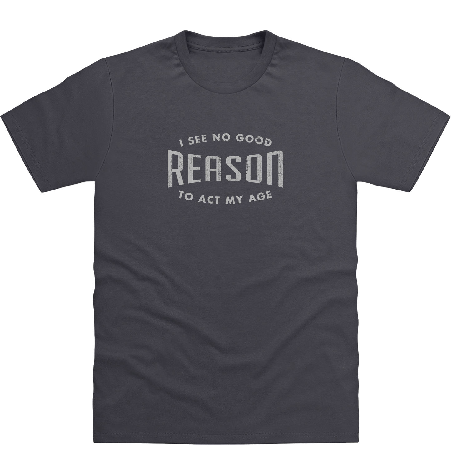 Solid Charcoal Printed T-shirt Front