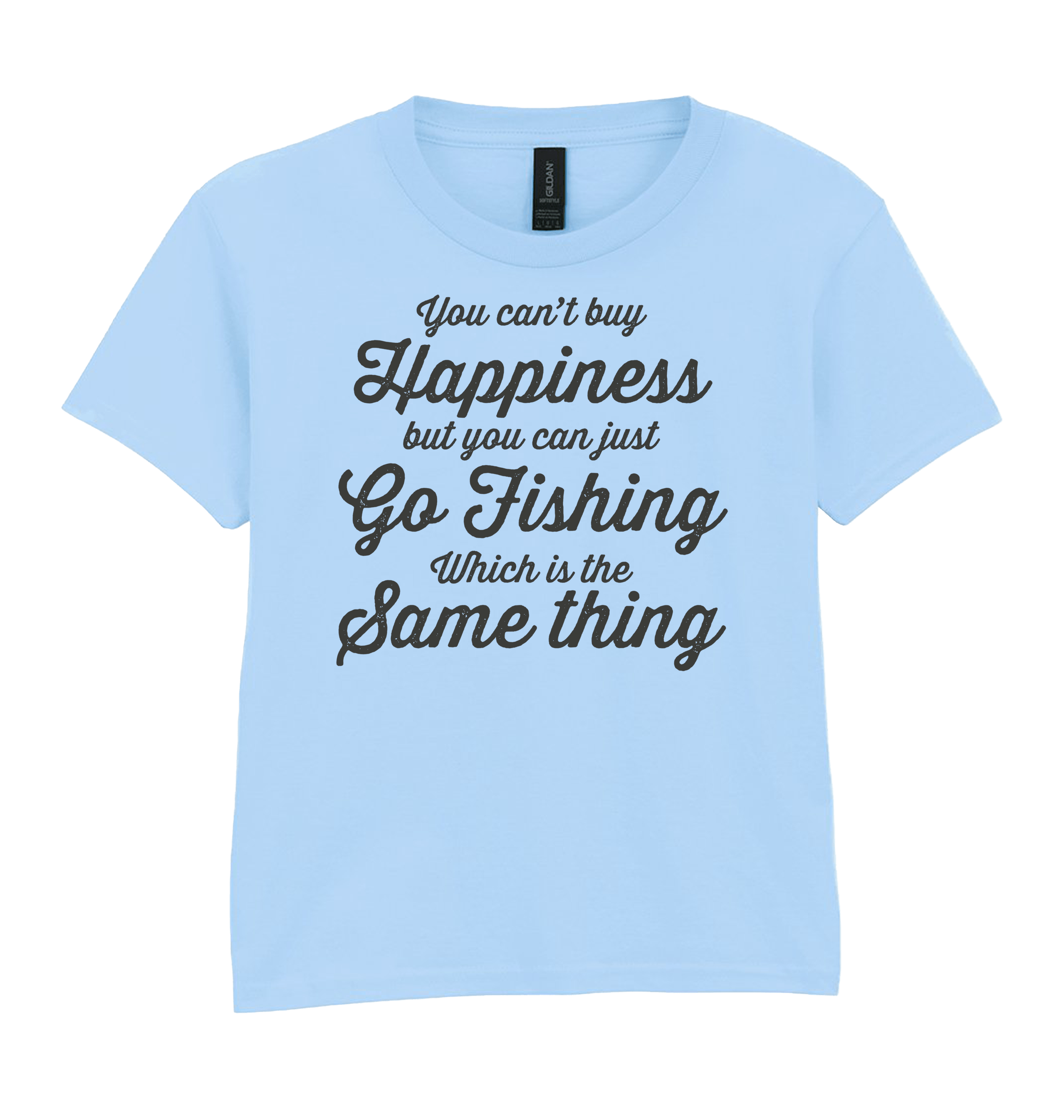 Light Blue Printed Kids T-Shirt Front
