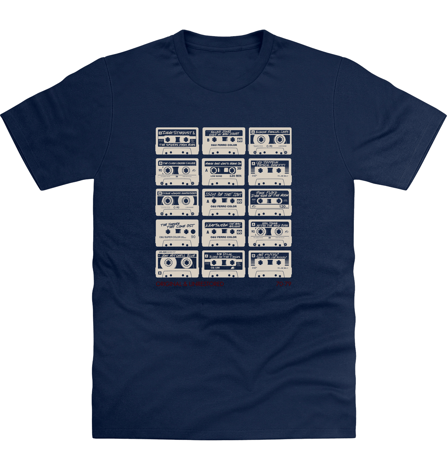 New French Navy Printed T-shirt Front