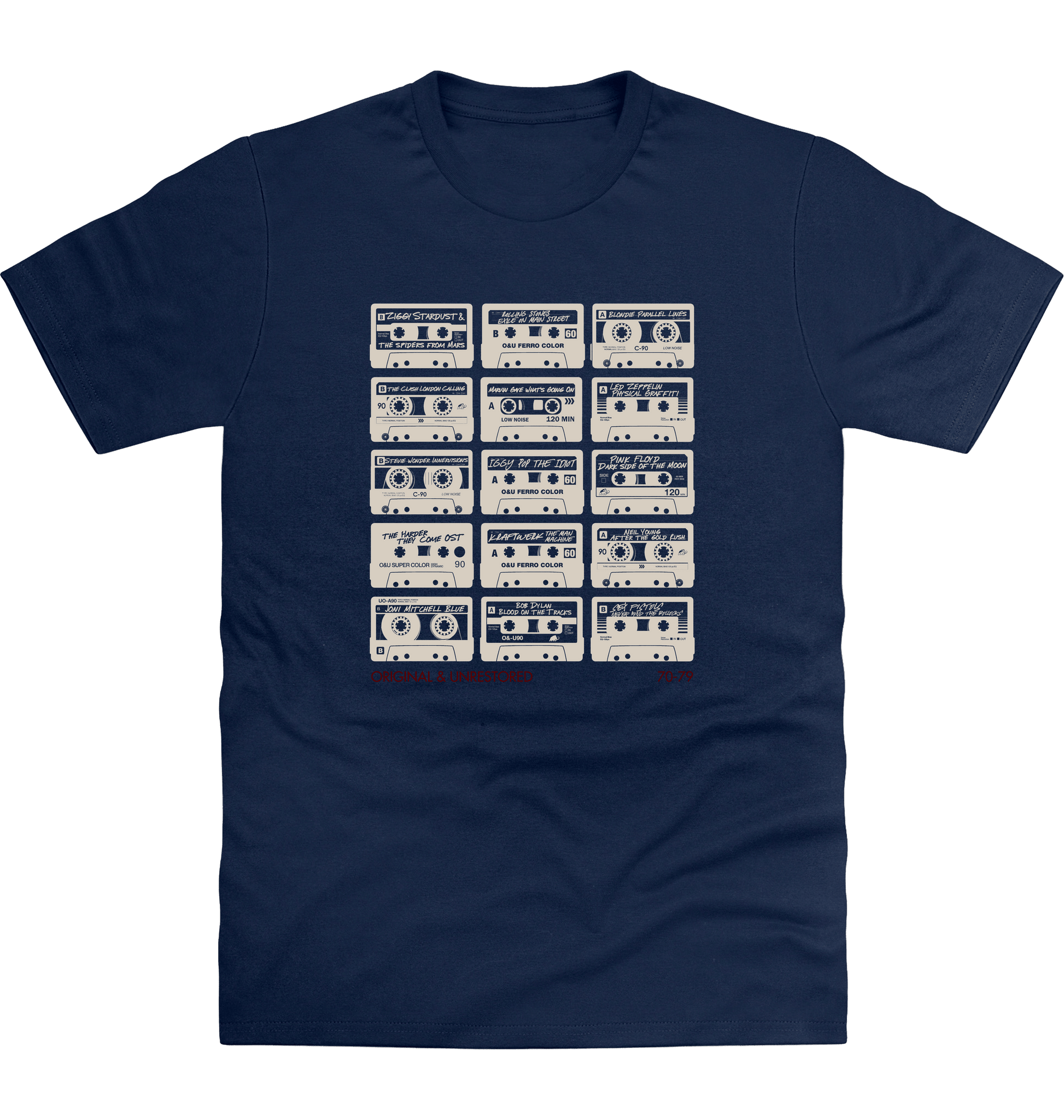 New French Navy Printed T-shirt Front