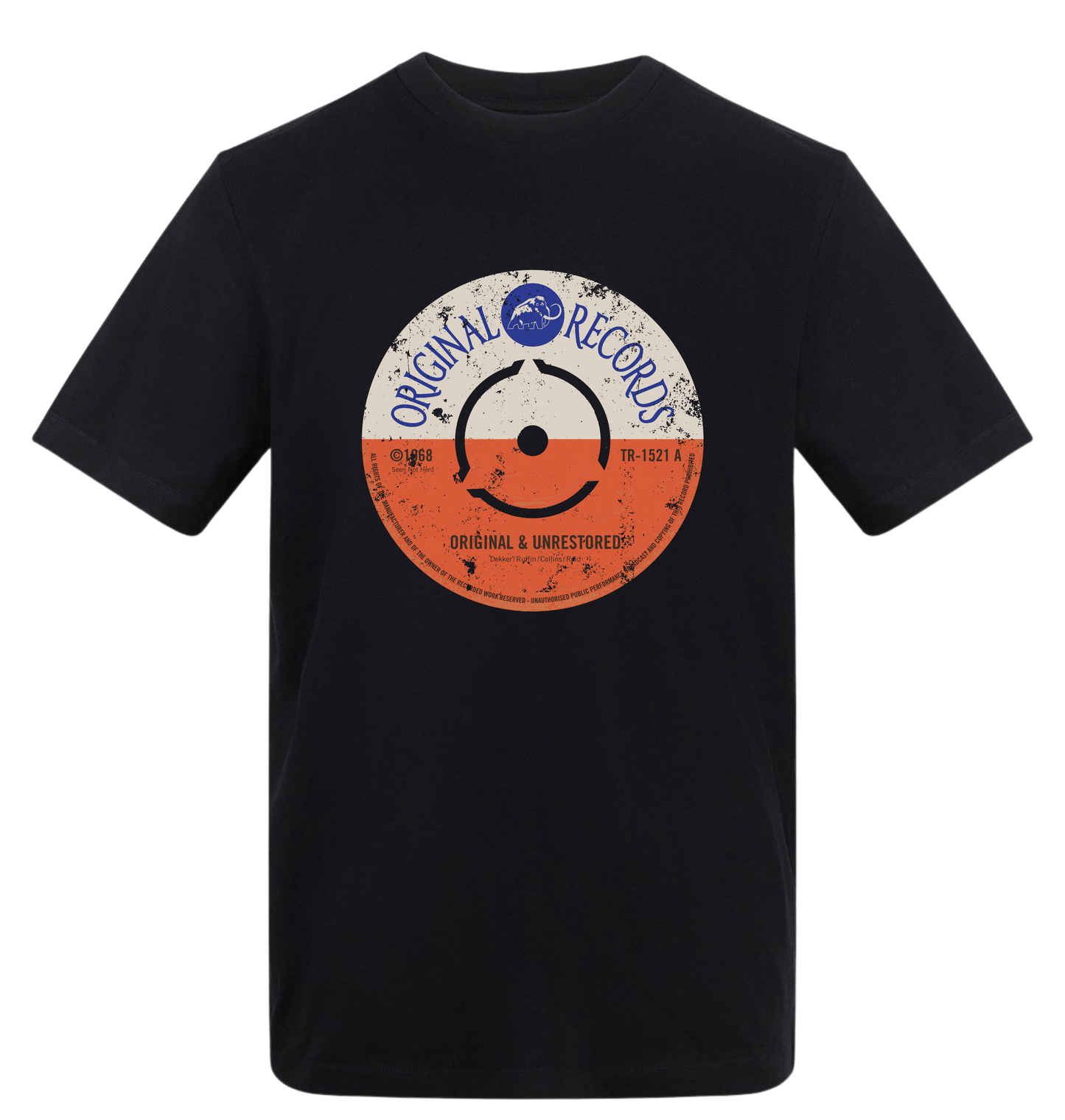 Deep Black Printed T-shirt Front