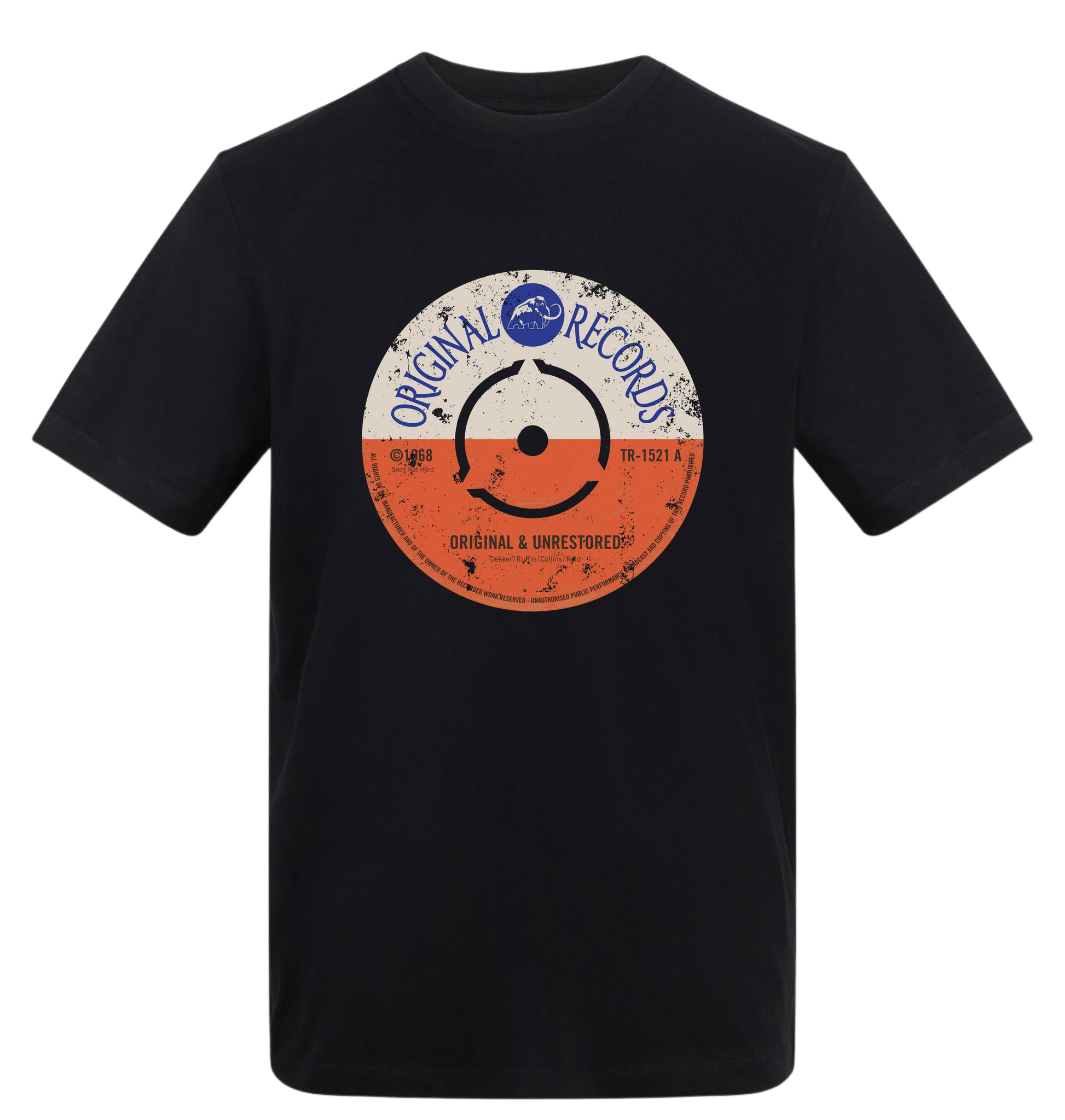 Deep Black Printed T-shirt Front