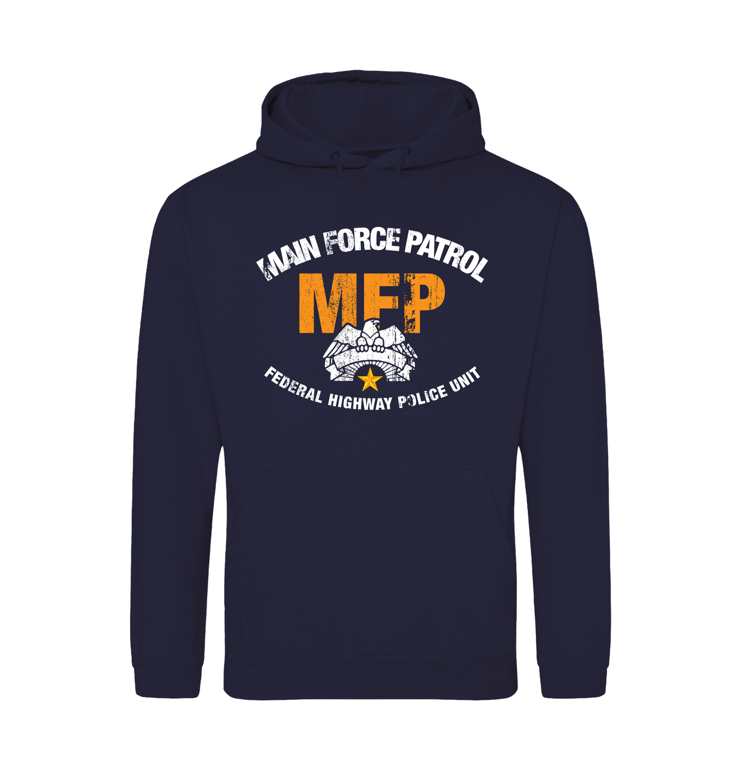Oxford Navy Printed Hoody Front