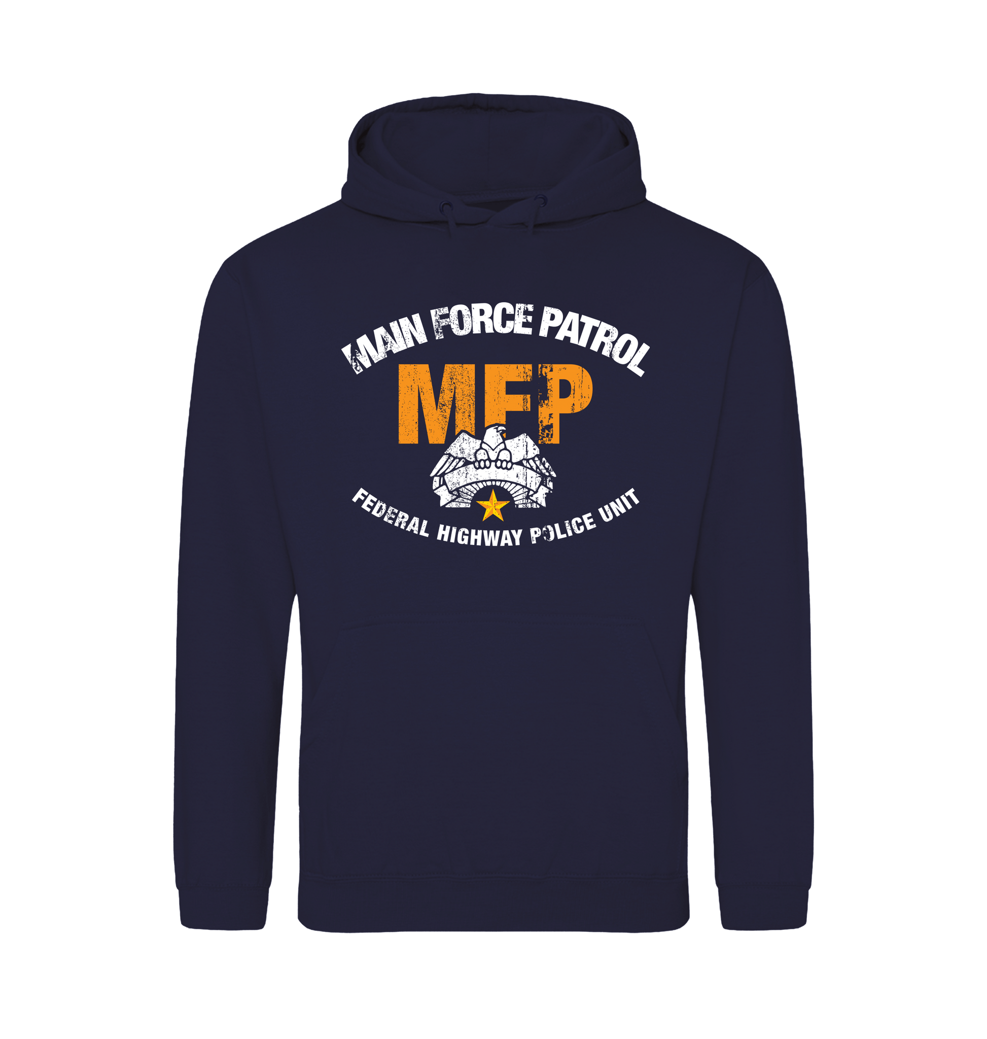 Oxford Navy Printed Hoody Front