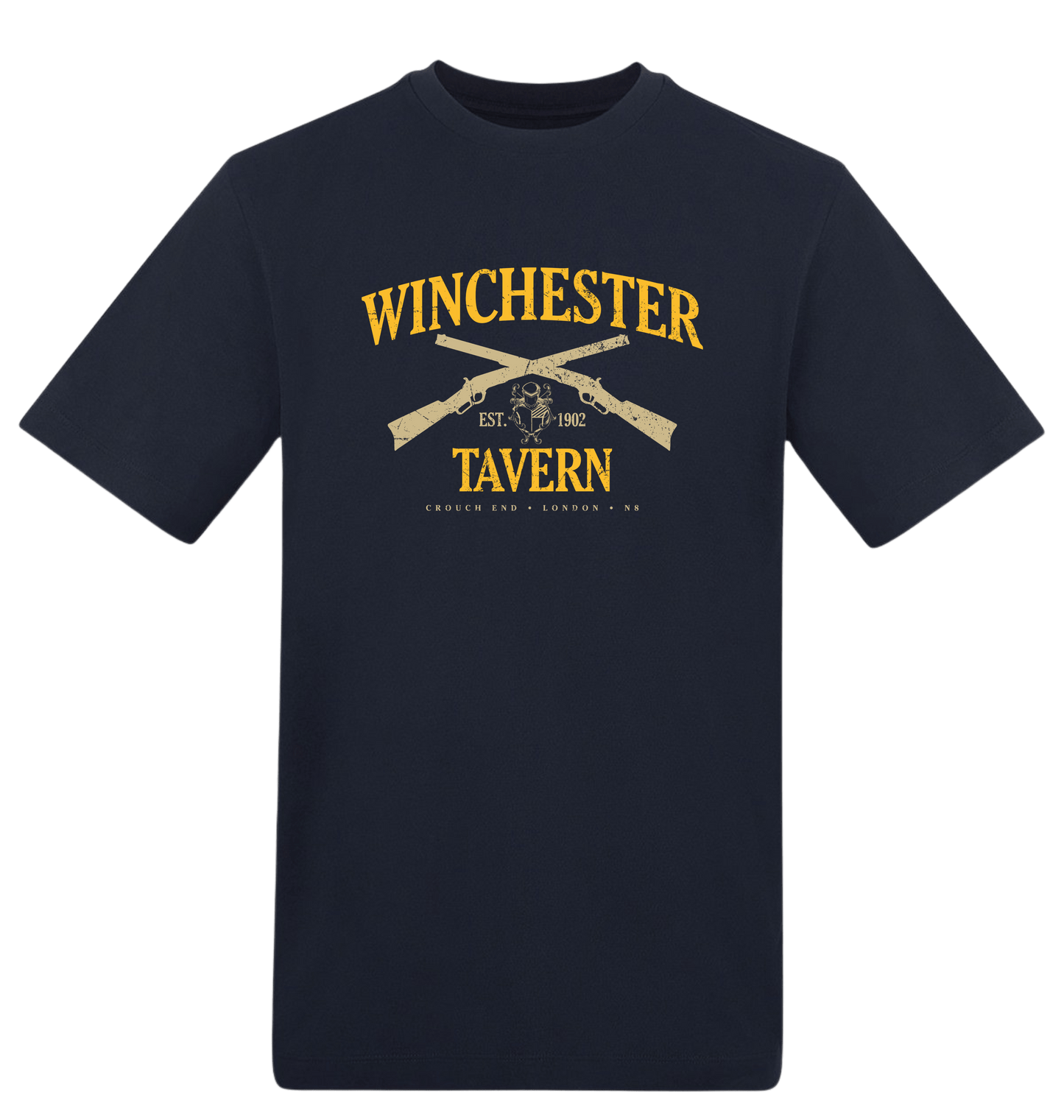 New French Navy Printed T-shirt Front