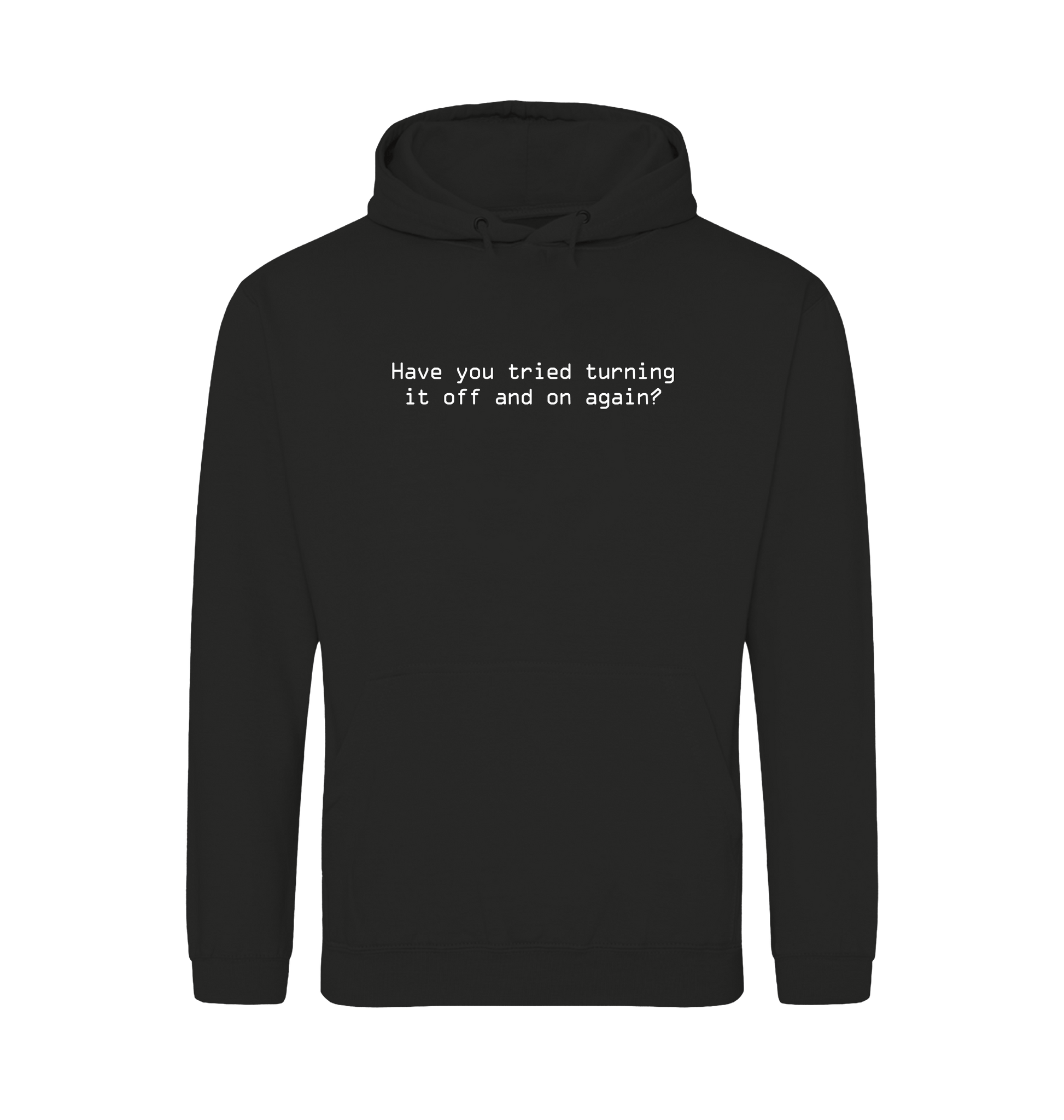 Jet Black Printed Hoody Front