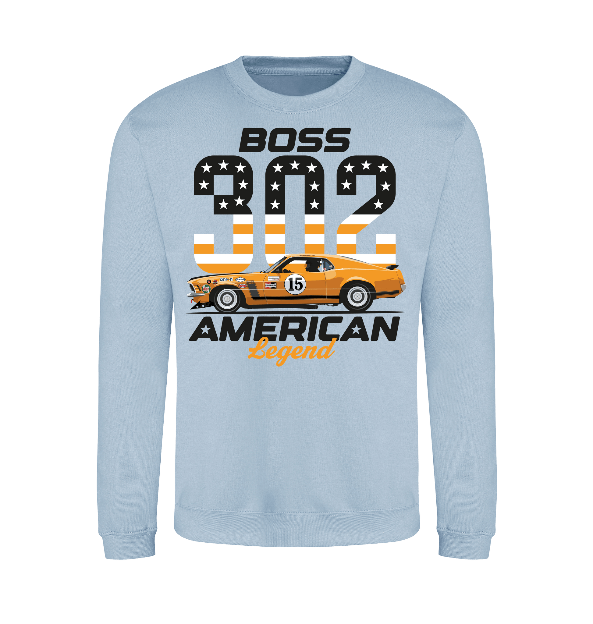 Sky Blue Printed Sweater Front