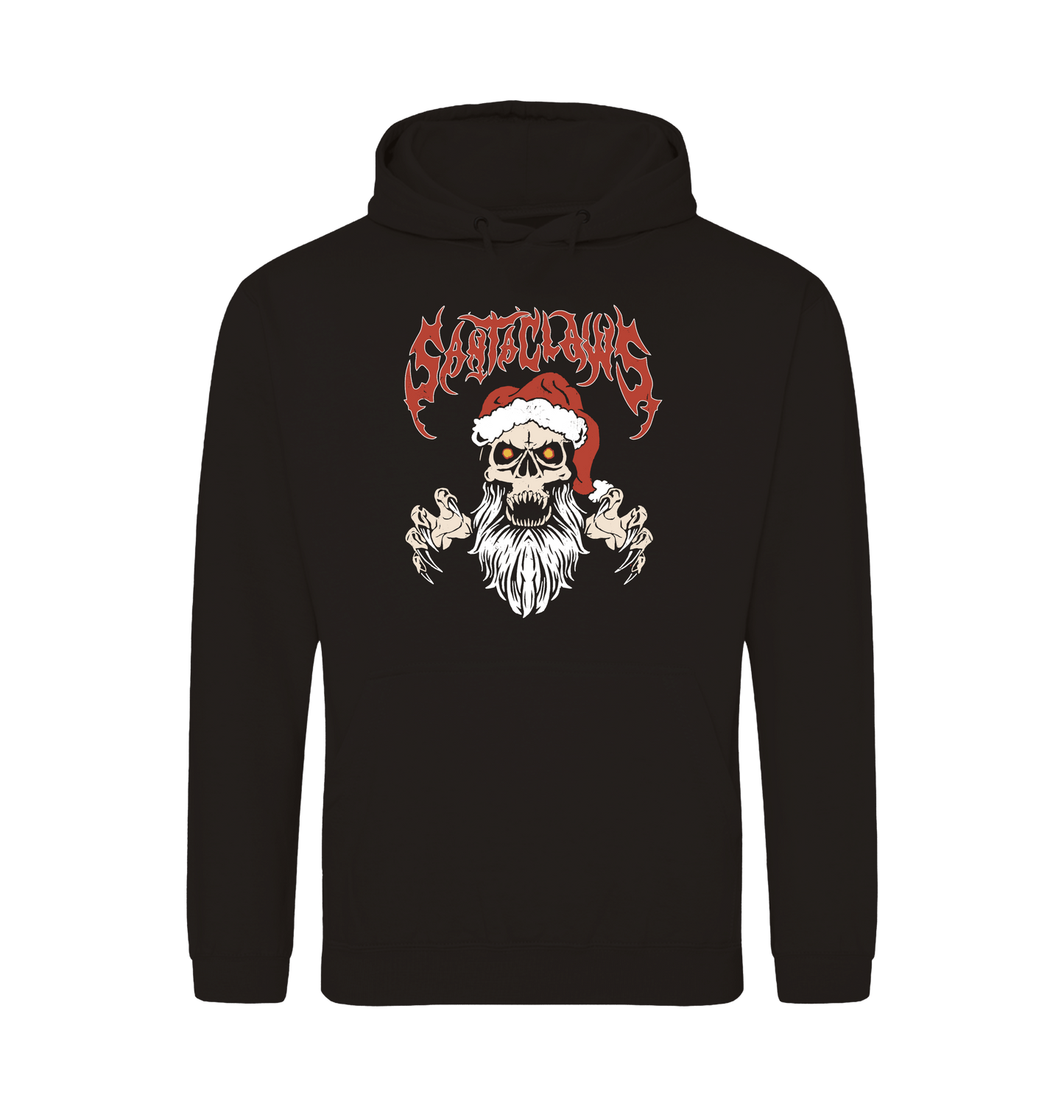 Deep Black Printed Hoody Front