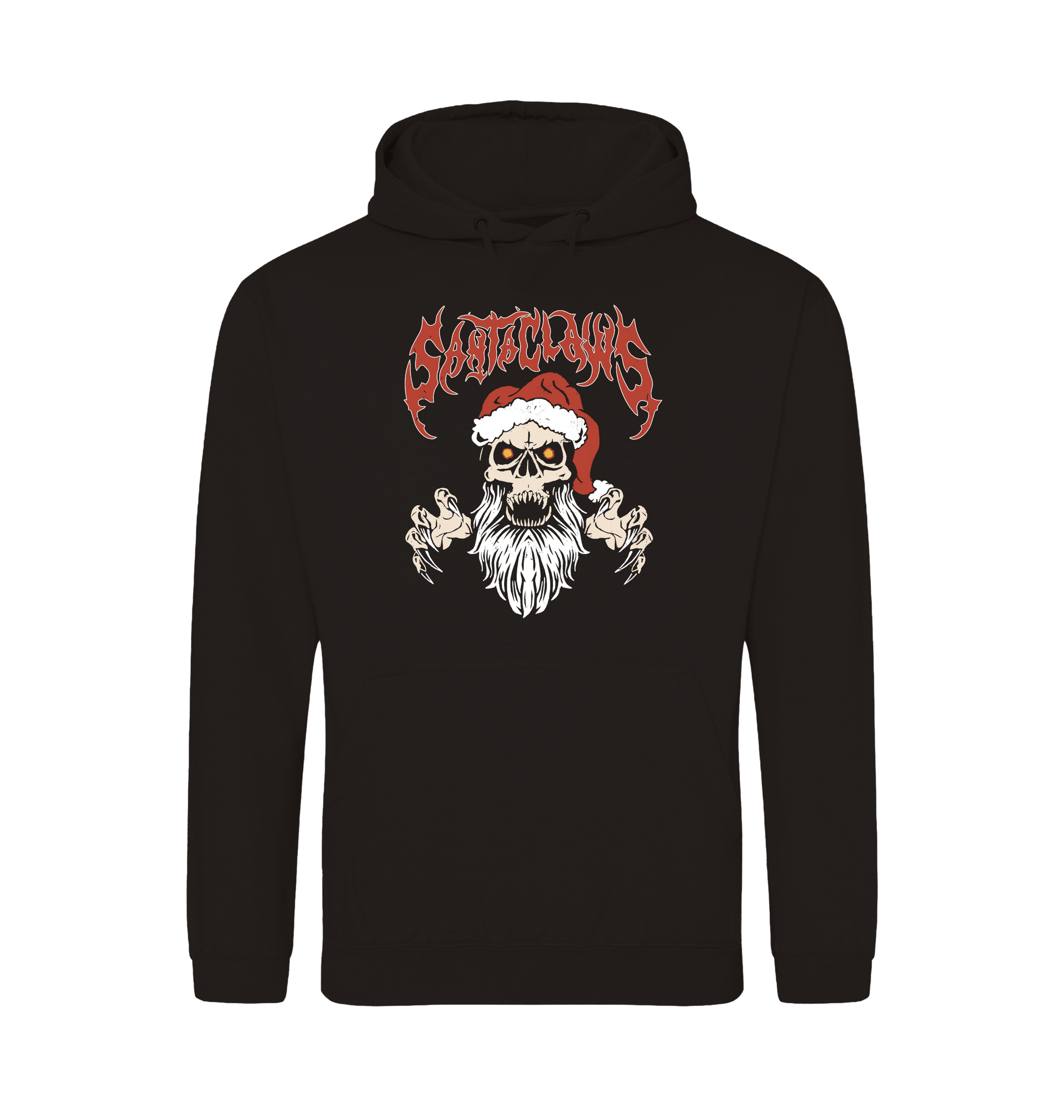 Deep Black Printed Hoody Front