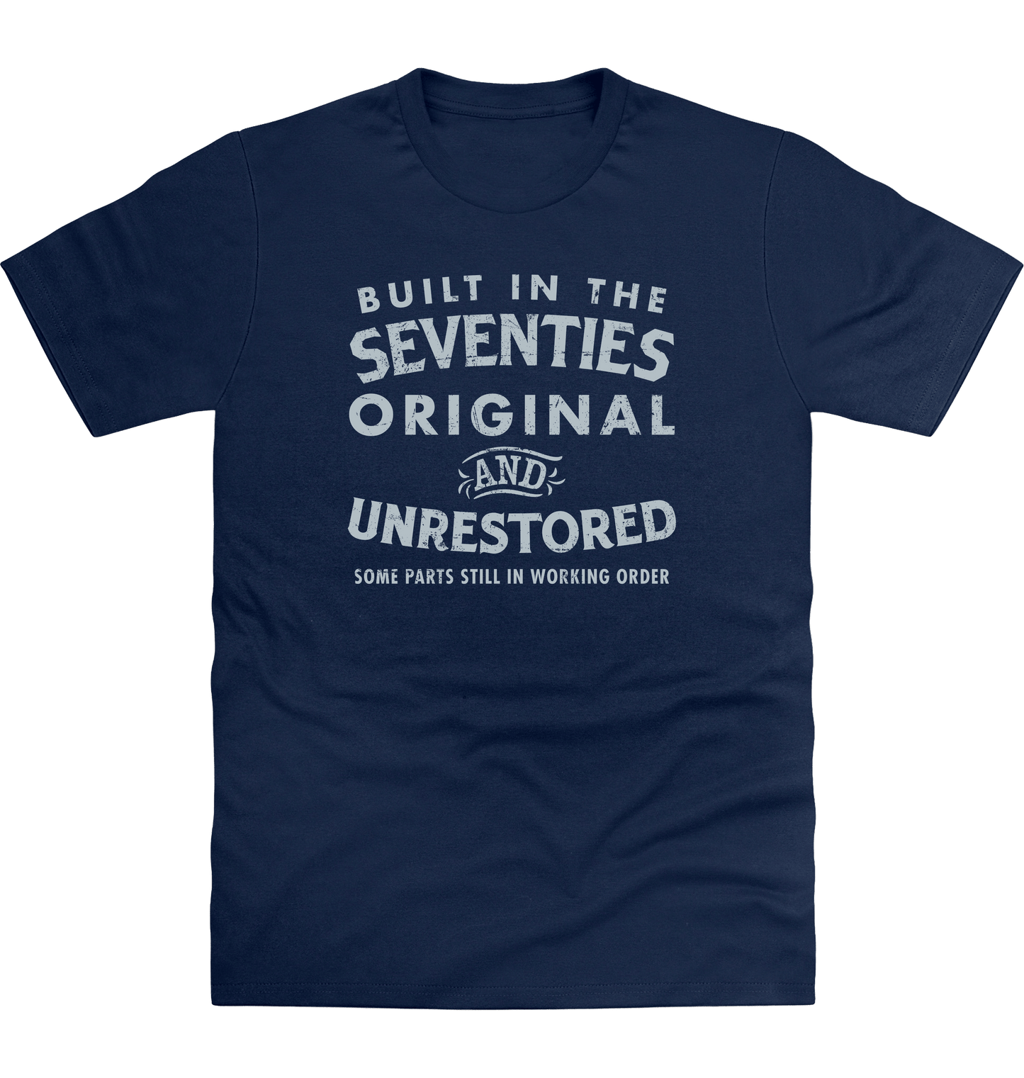 New French Navy Printed T-shirt Front