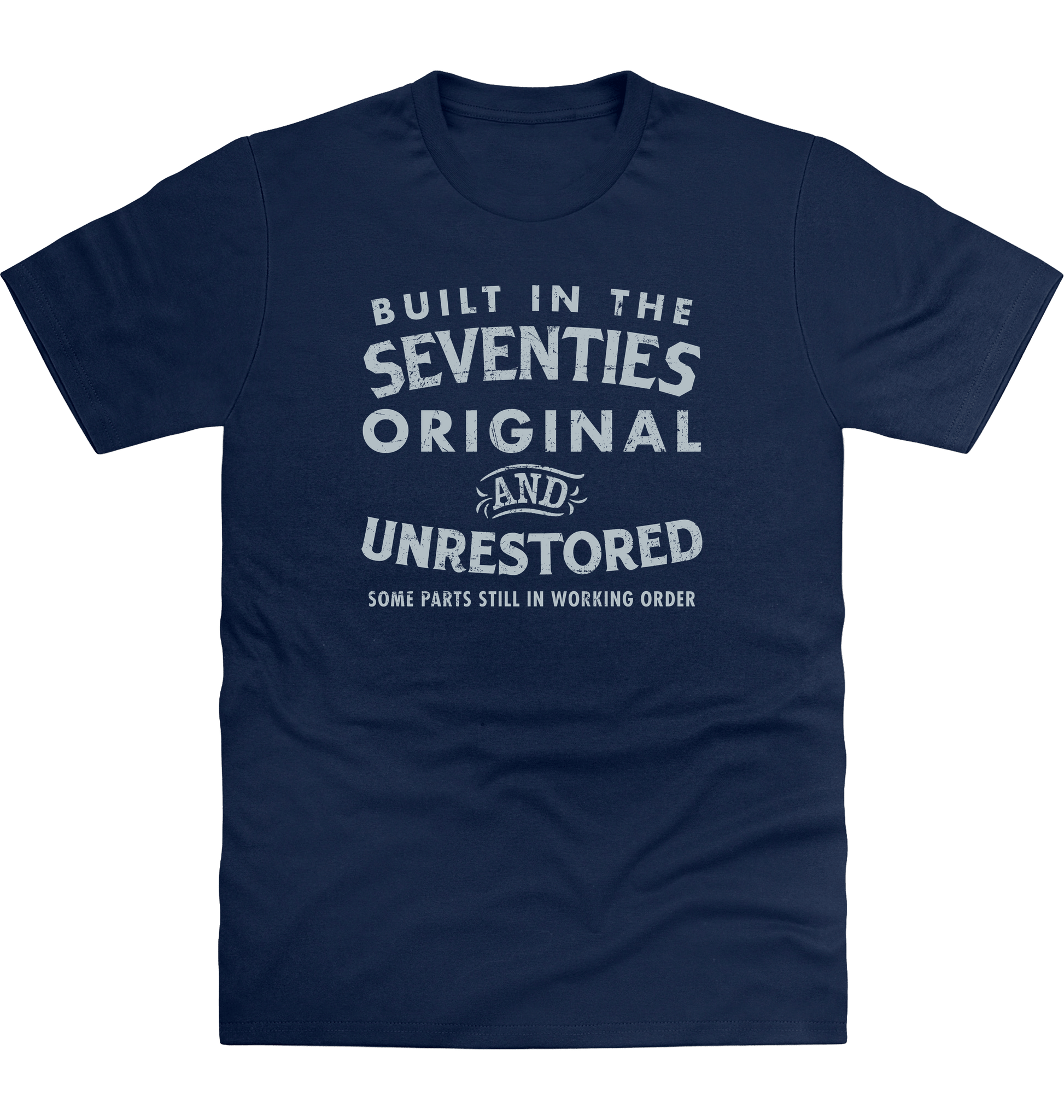New French Navy Printed T-shirt Front