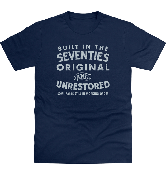 New French Navy Printed T-shirt Front