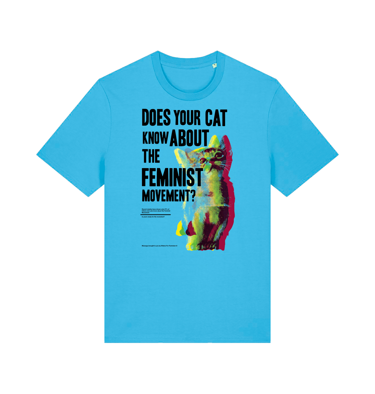 Aqua Blue Printed T-shirt Front