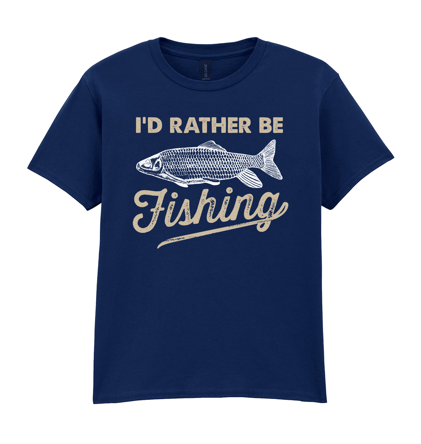 Navy Printed Kids T-Shirt Front