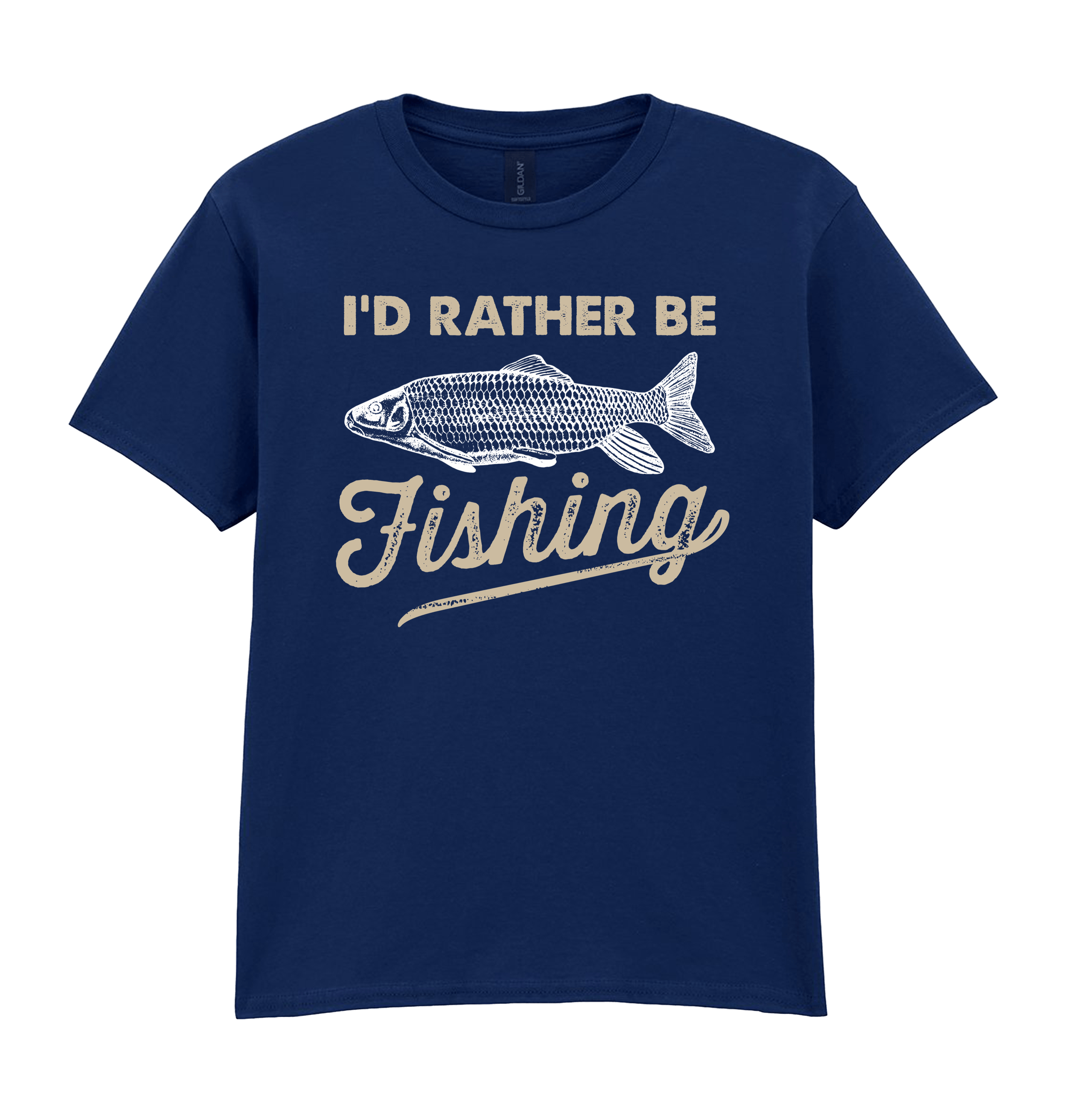 Navy Printed Kids T-Shirt Front