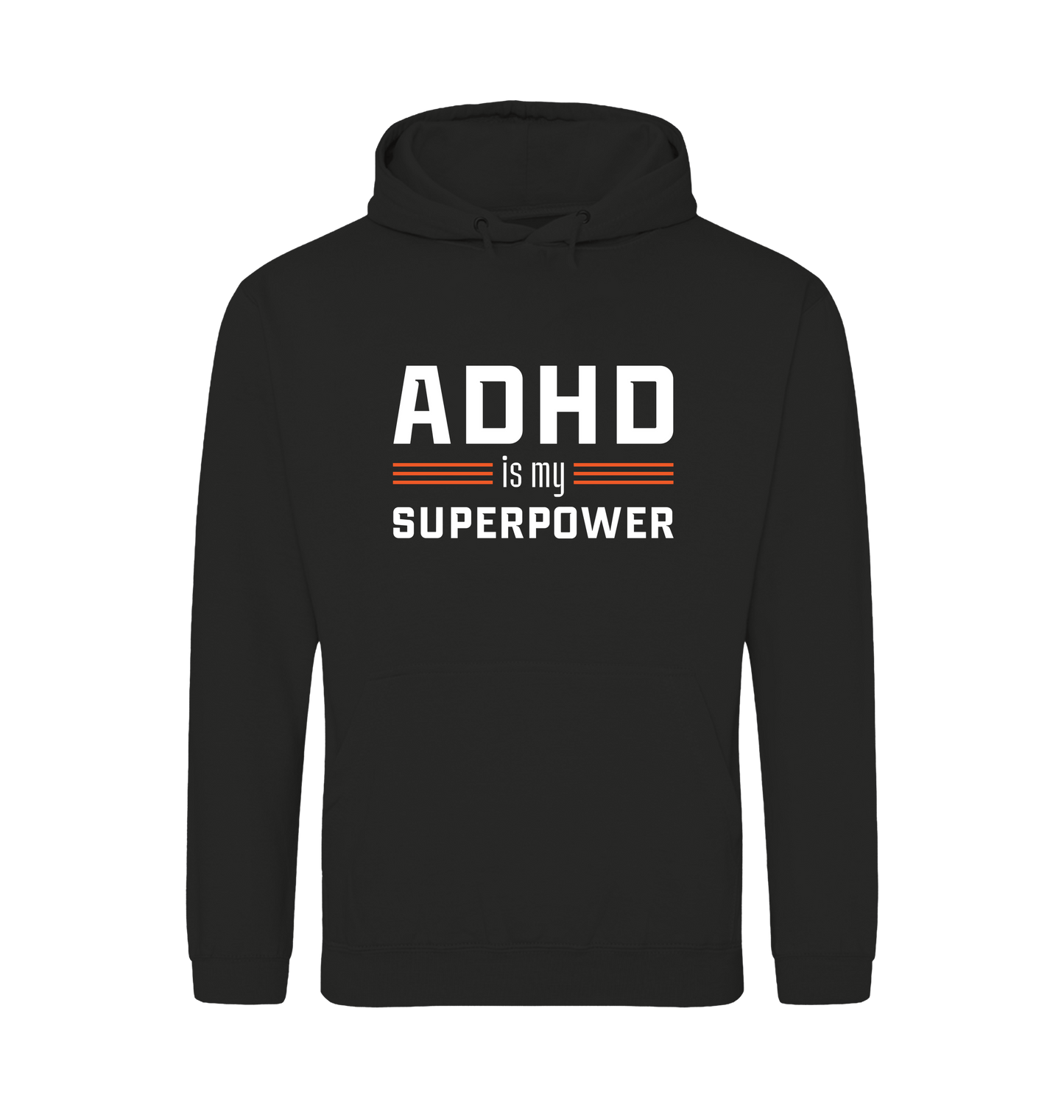 Jet Black Printed Hoody Front
