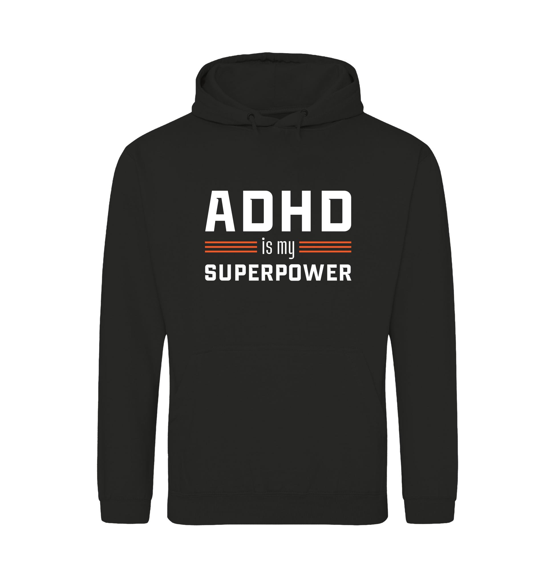 Jet Black Printed Hoody Front