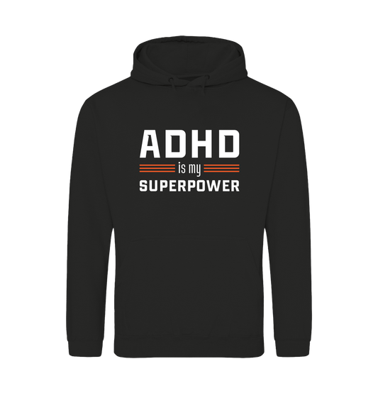Jet Black Printed Hoody Front
