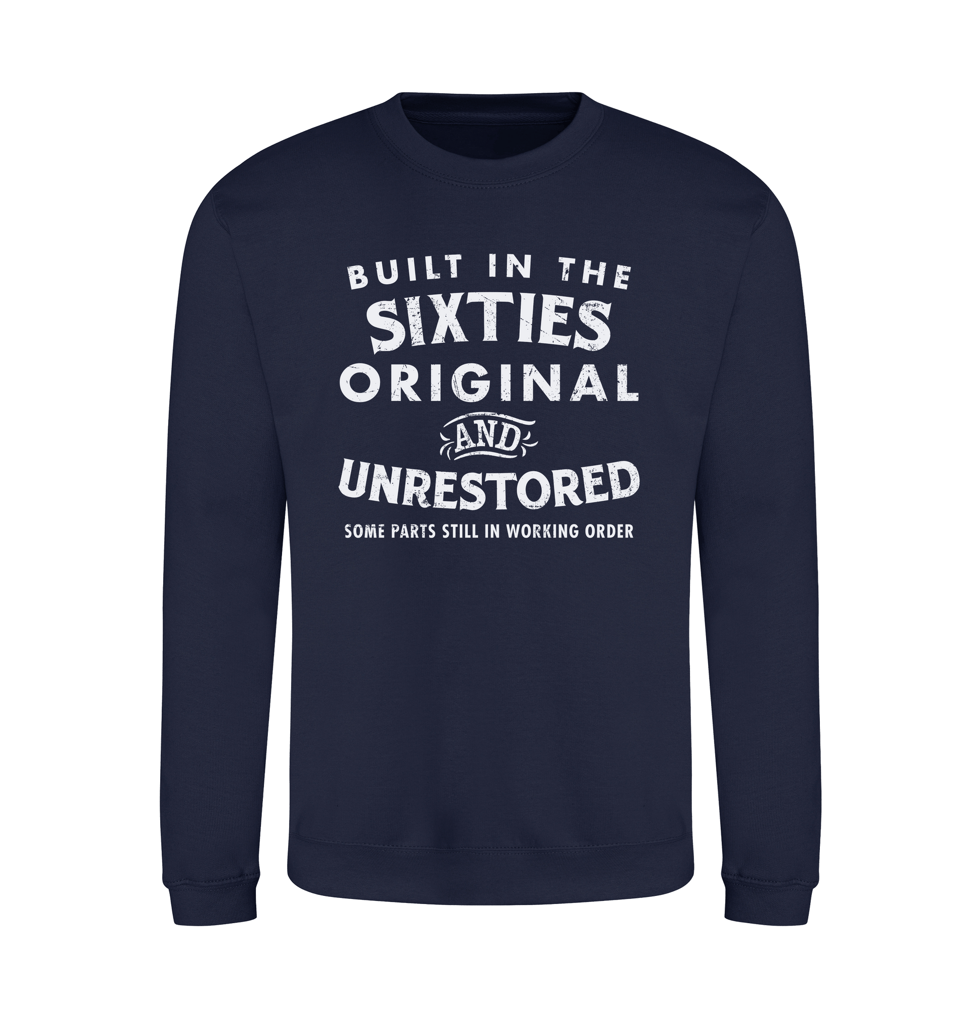 Oxford Navy Printed Sweater Front