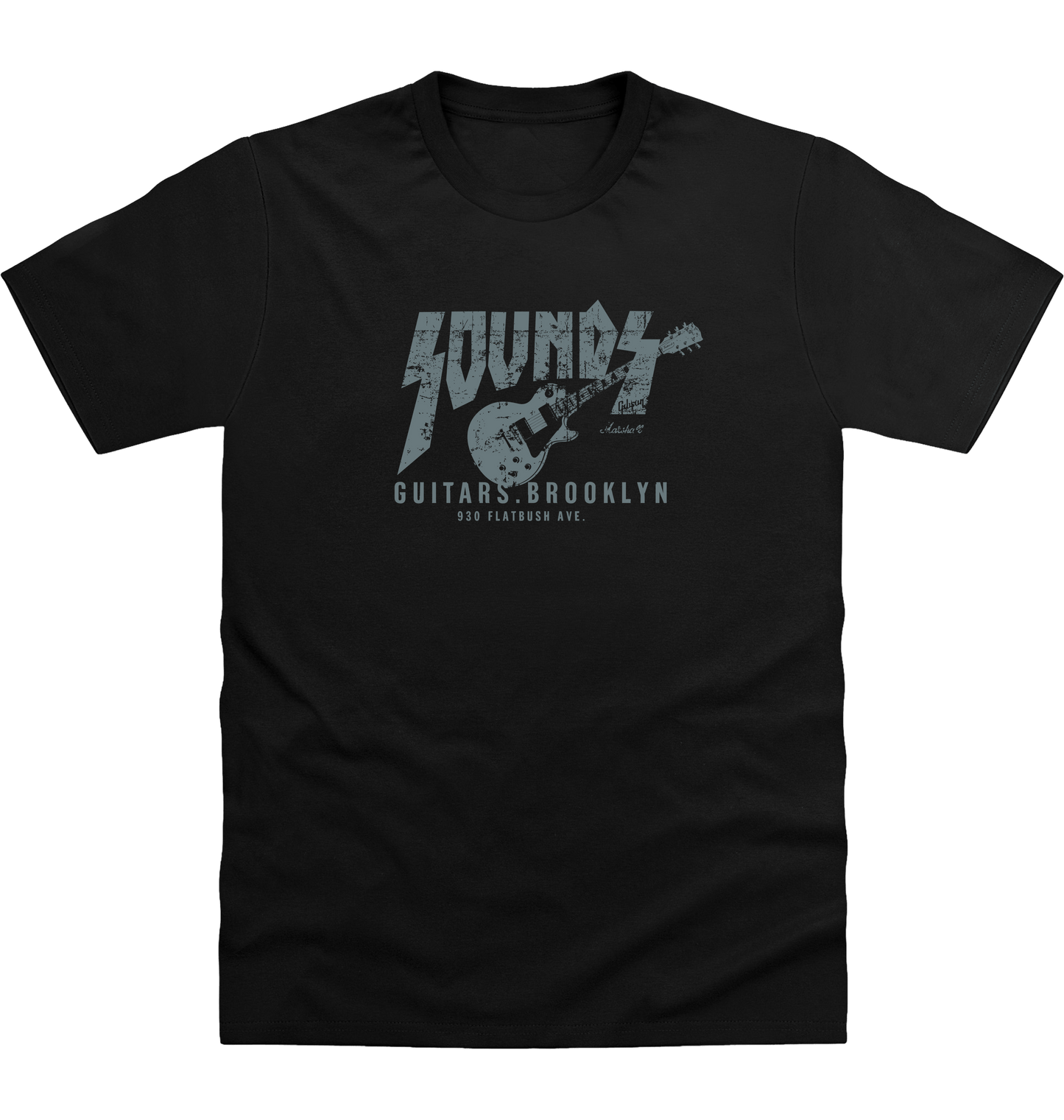 Deep Black Printed T-shirt Front