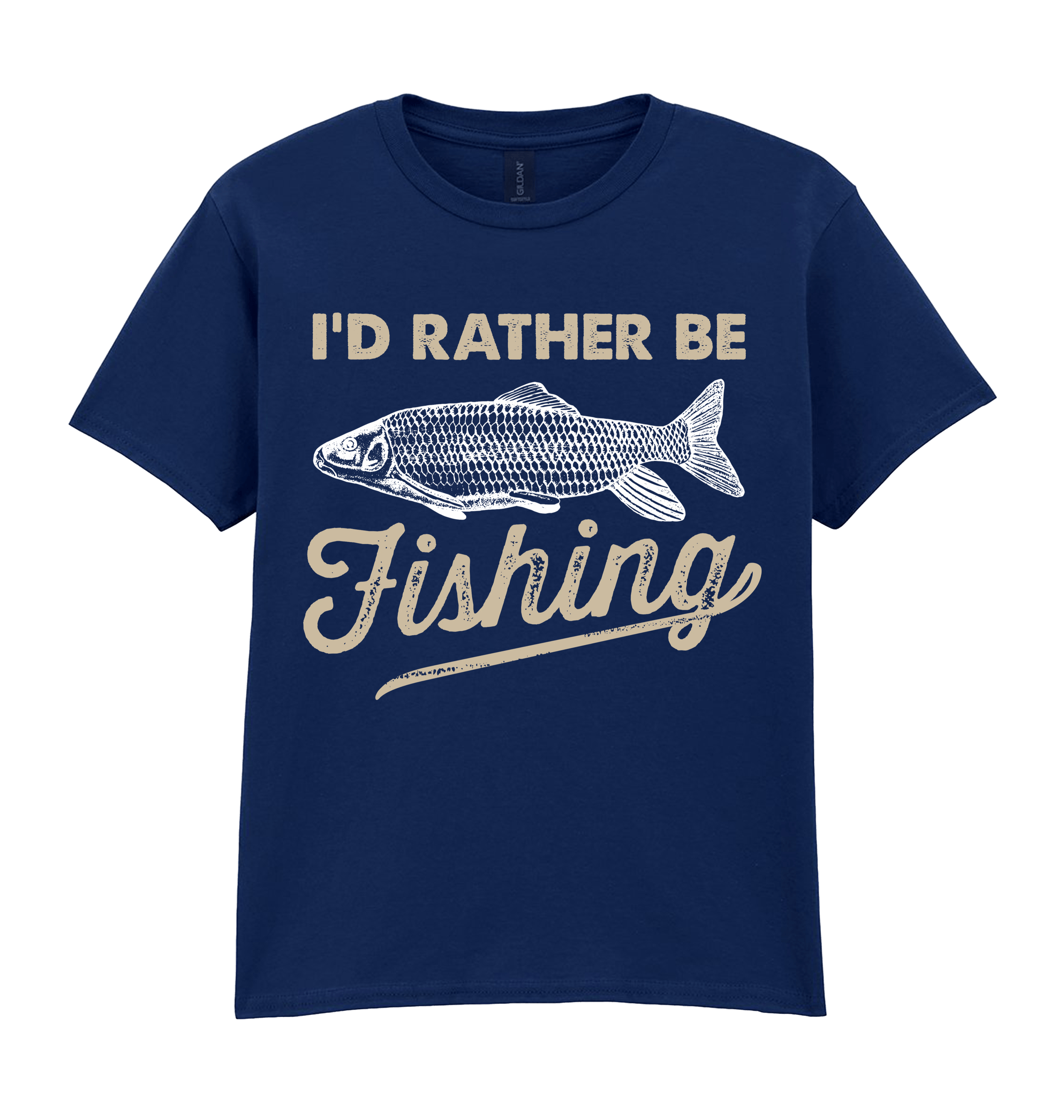 Navy Printed Kids T-Shirt Front