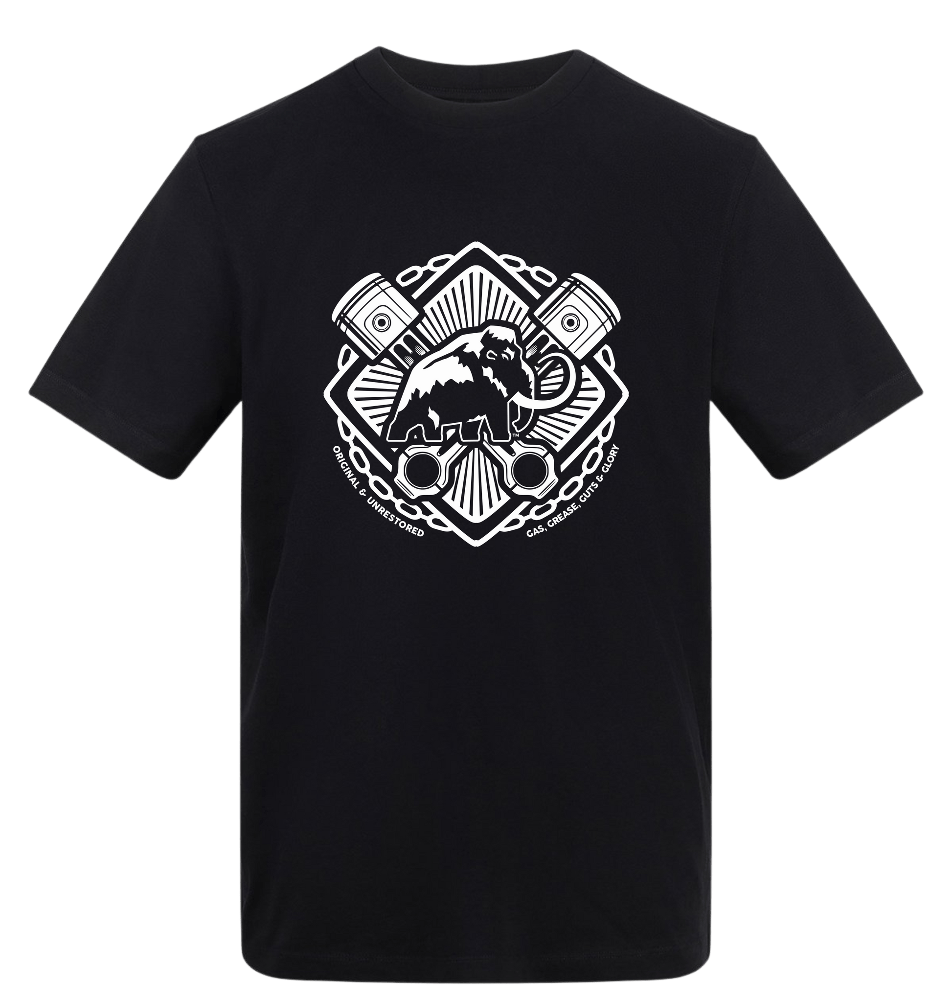 Deep Black Printed T-shirt Front