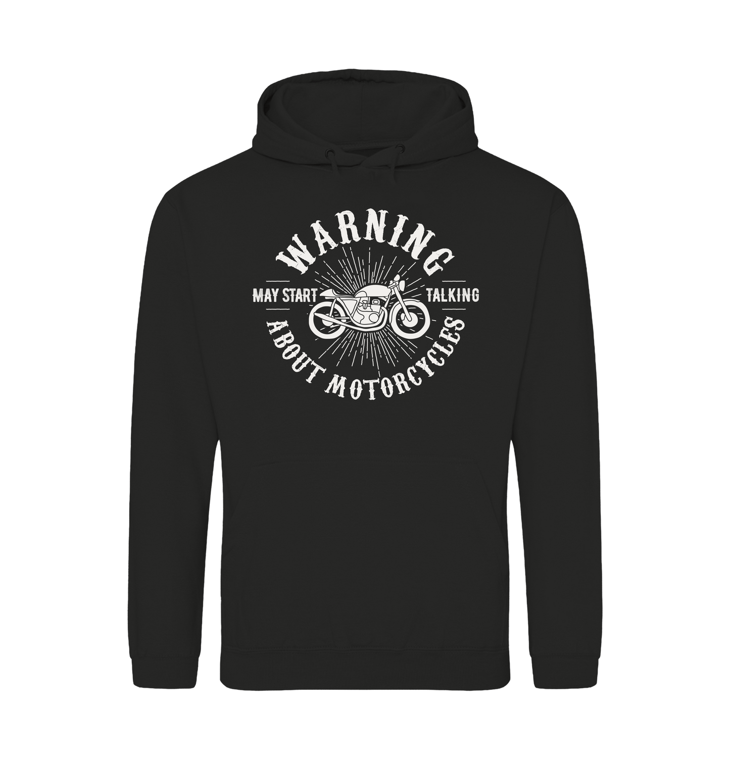 Jet Black Printed Hoody Front