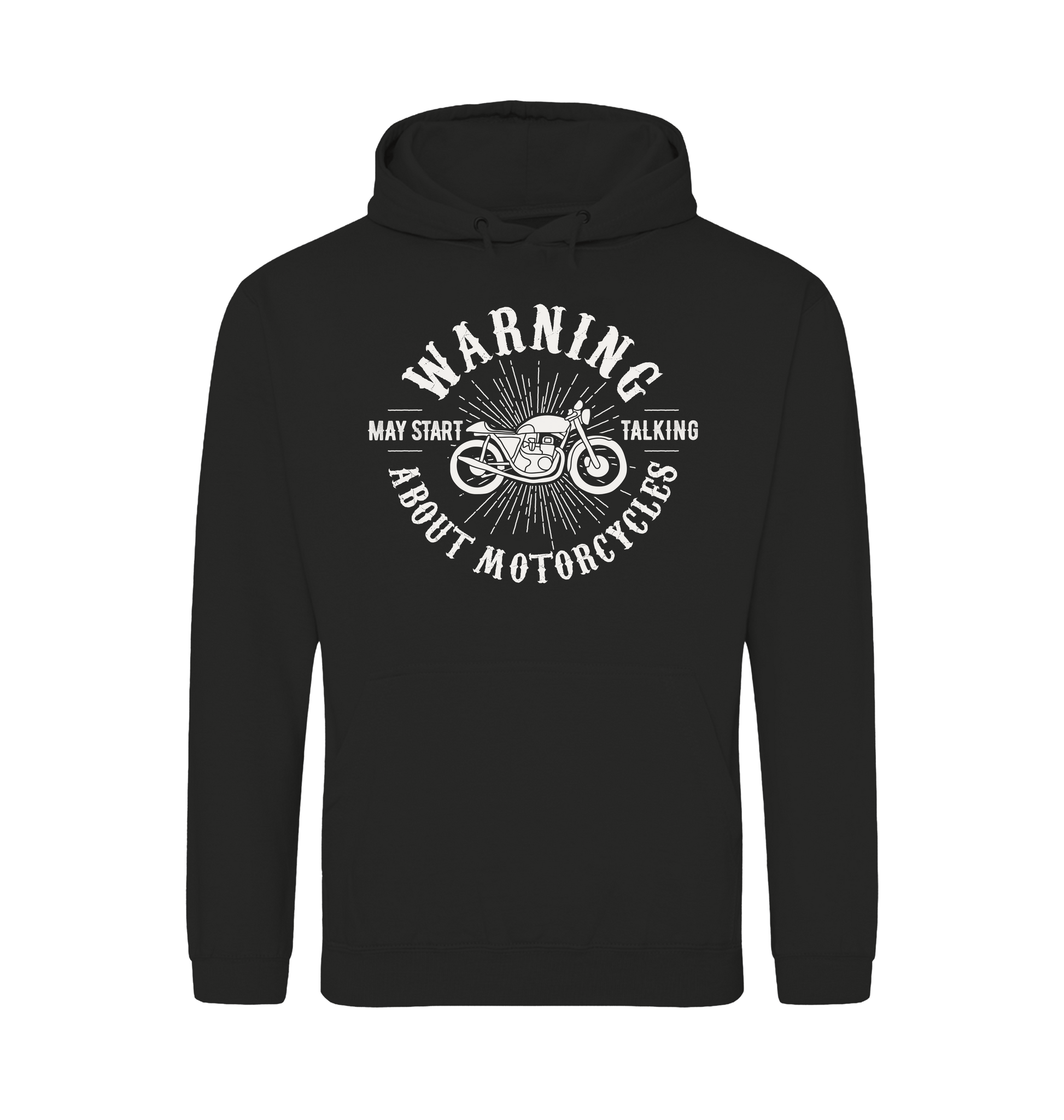 Jet Black Printed Hoody Front