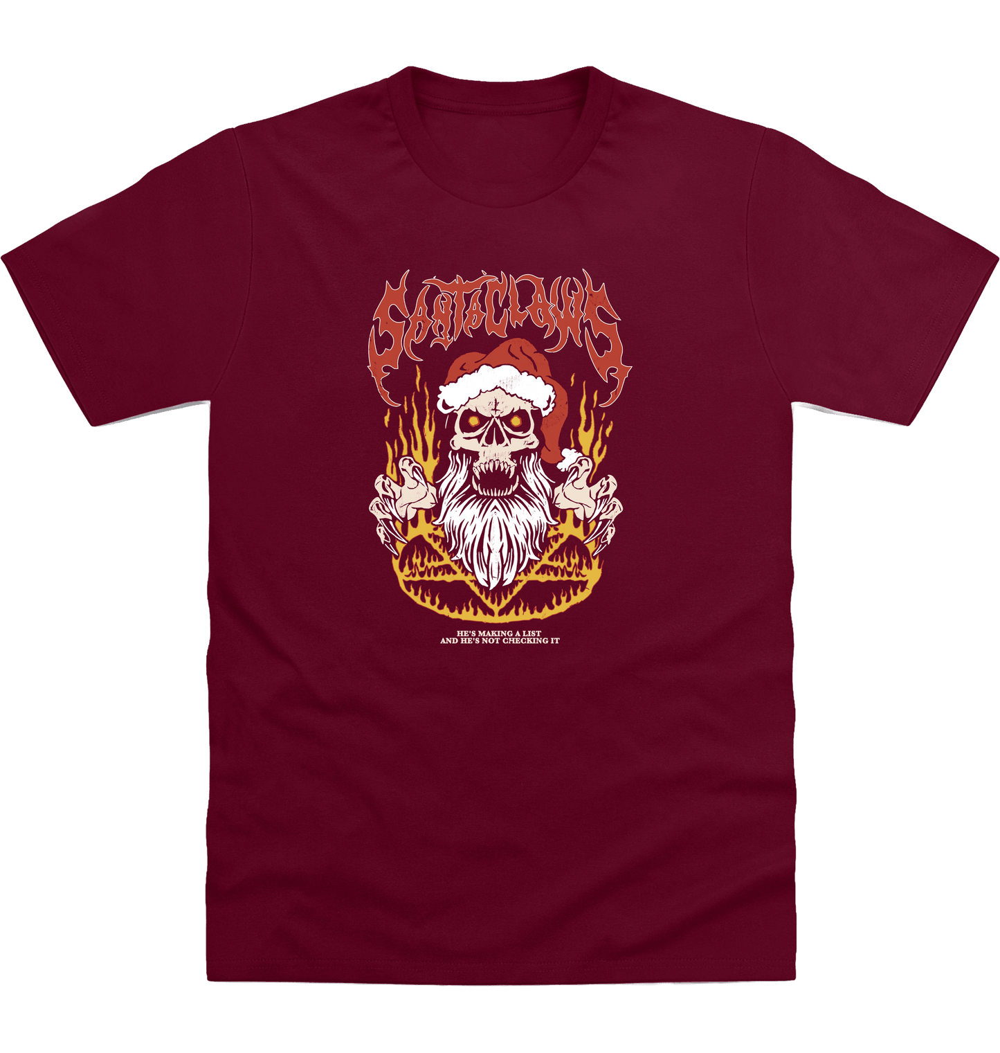 Burgundy Printed T-shirt Front