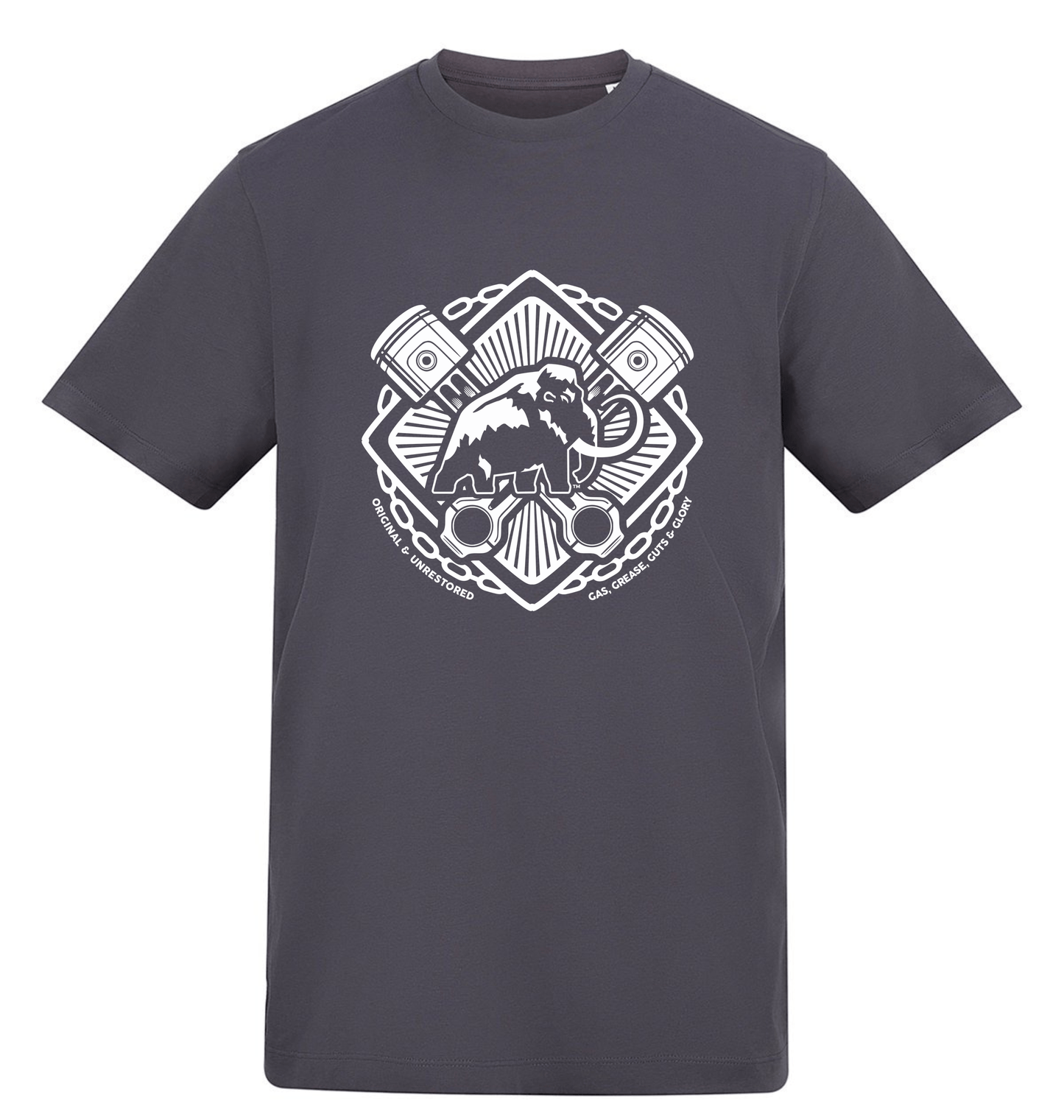 Solid Charcoal Printed T-shirt Front