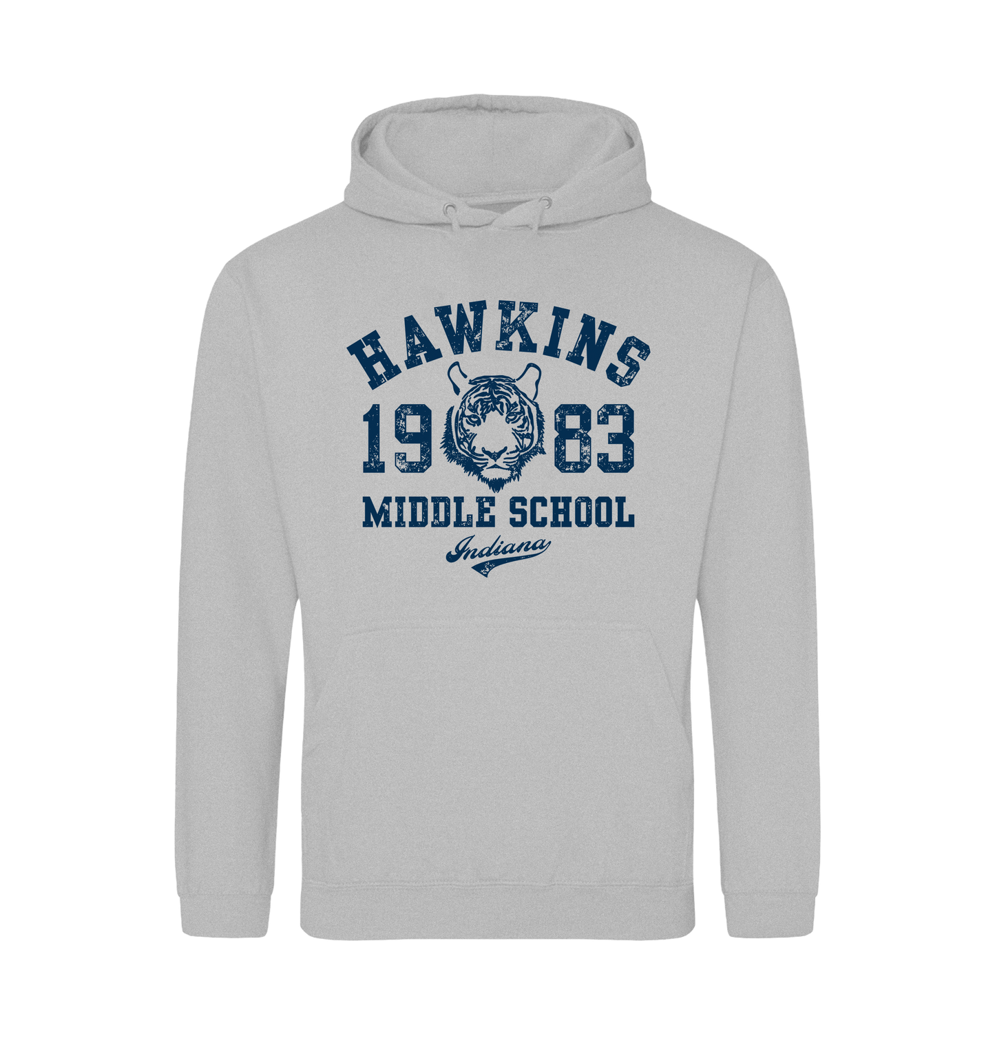 Heather Grey Printed Hoody Front