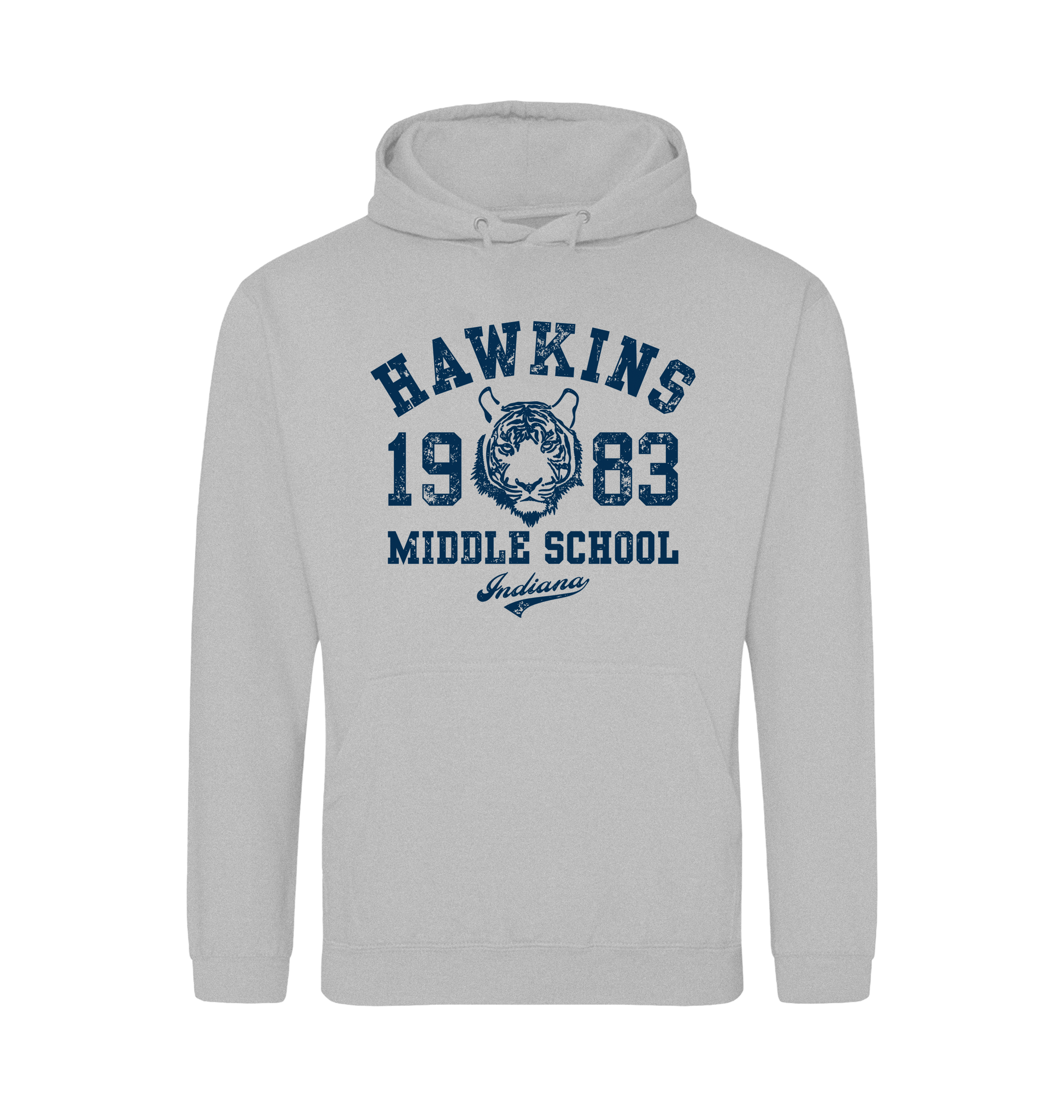 Heather Grey Printed Hoody Front