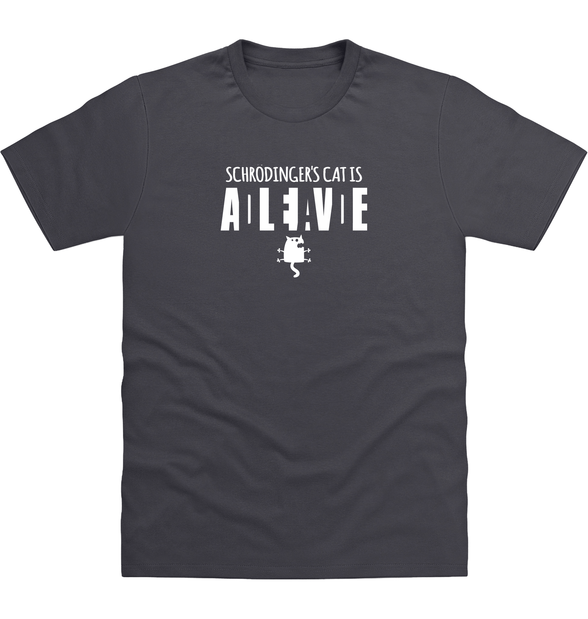 Solid Charcoal Printed T-shirt Front