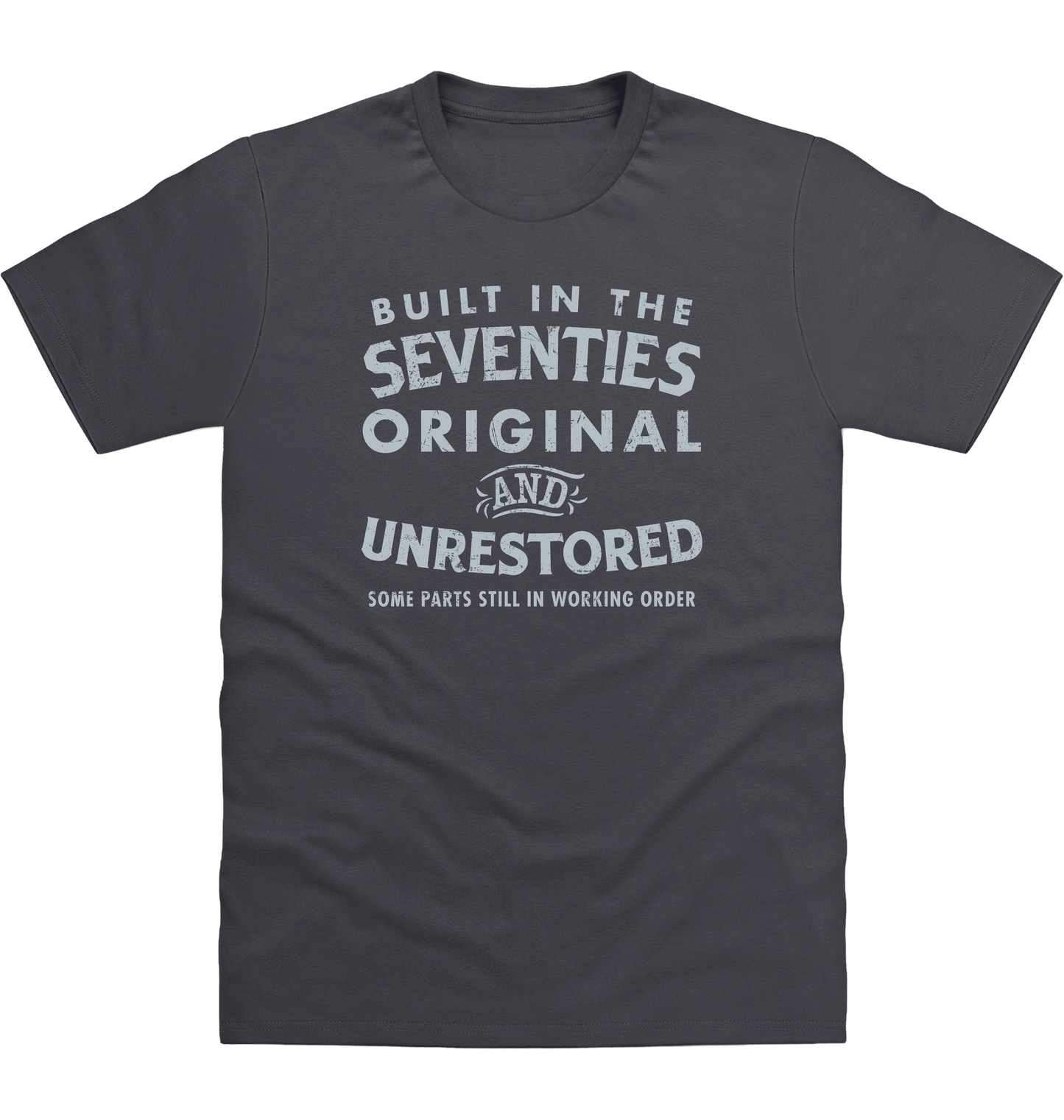 Solid Charcoal Printed T-shirt Front