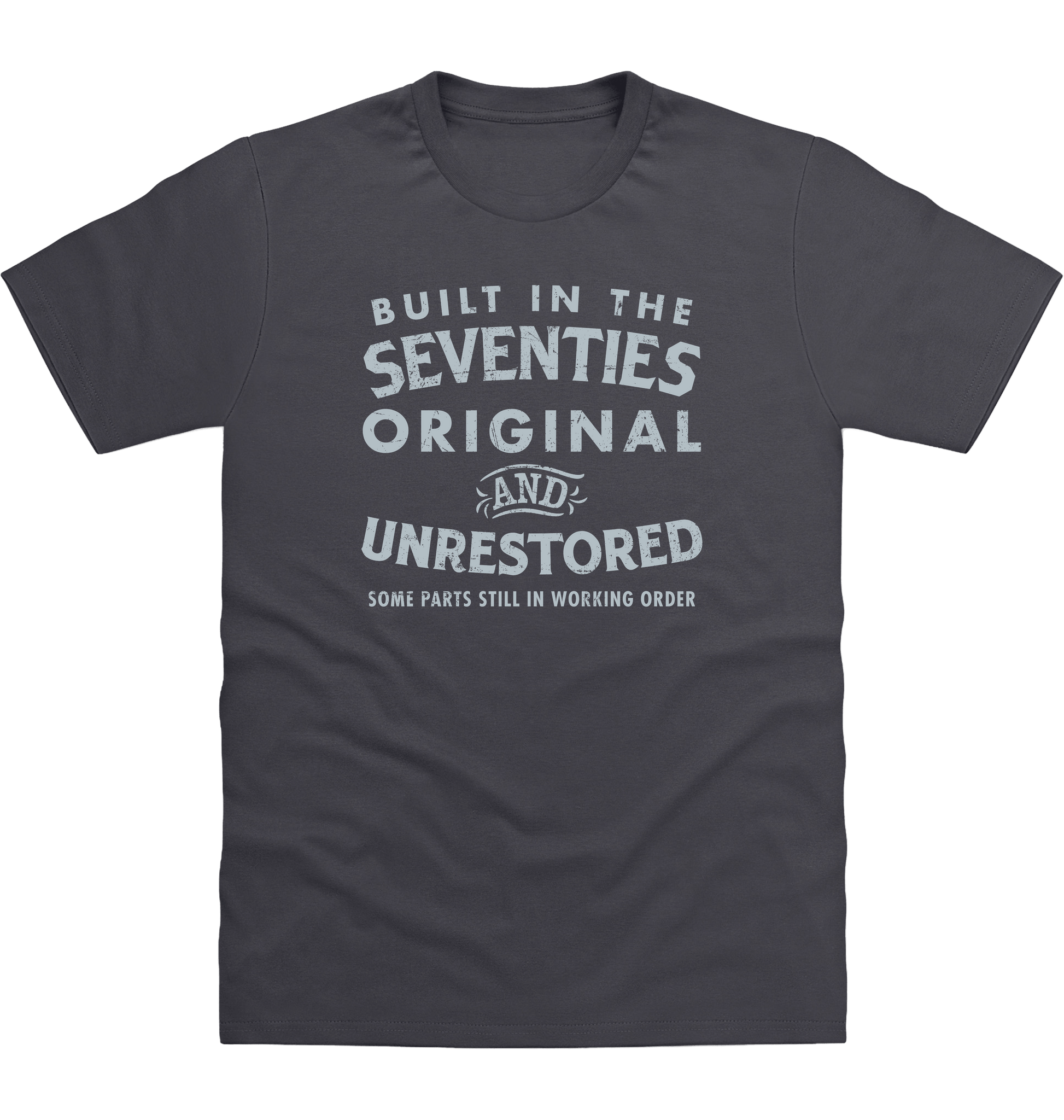 Solid Charcoal Printed T-shirt Front