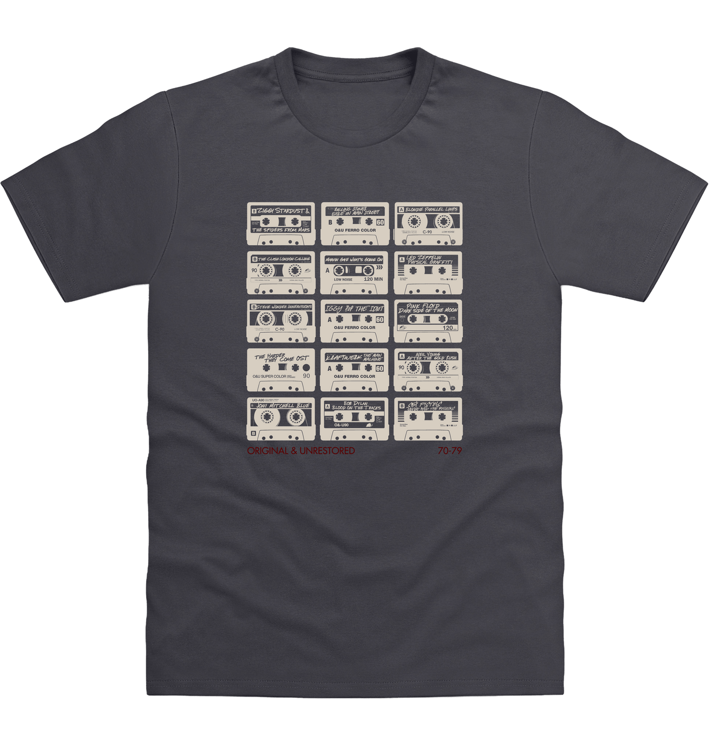 Solid Charcoal Printed T-shirt Front