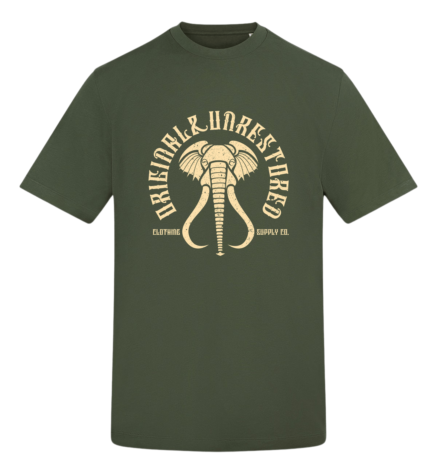 Earthy Green Printed T-shirt Front