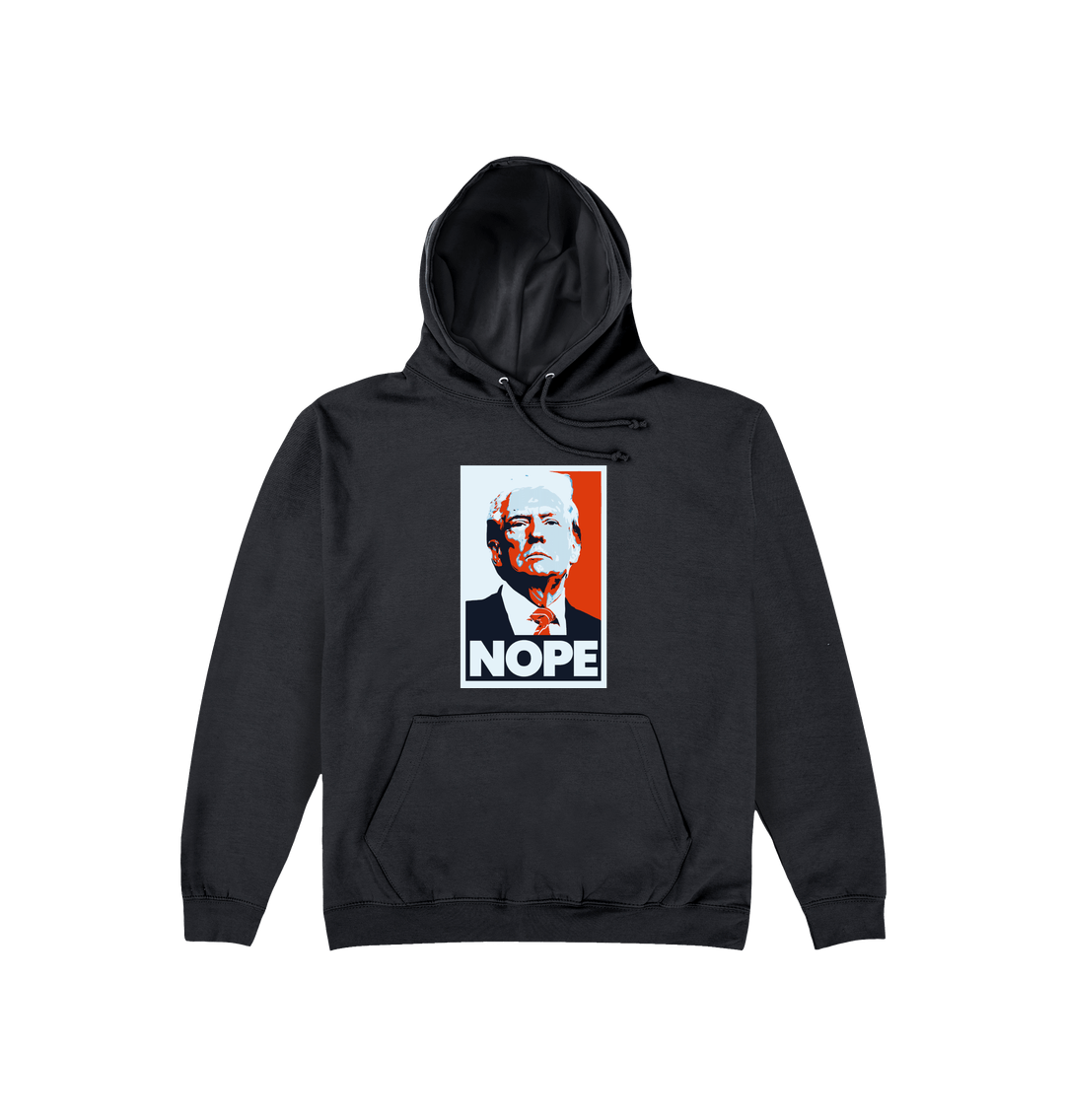 Deep Black Printed Hoody Front