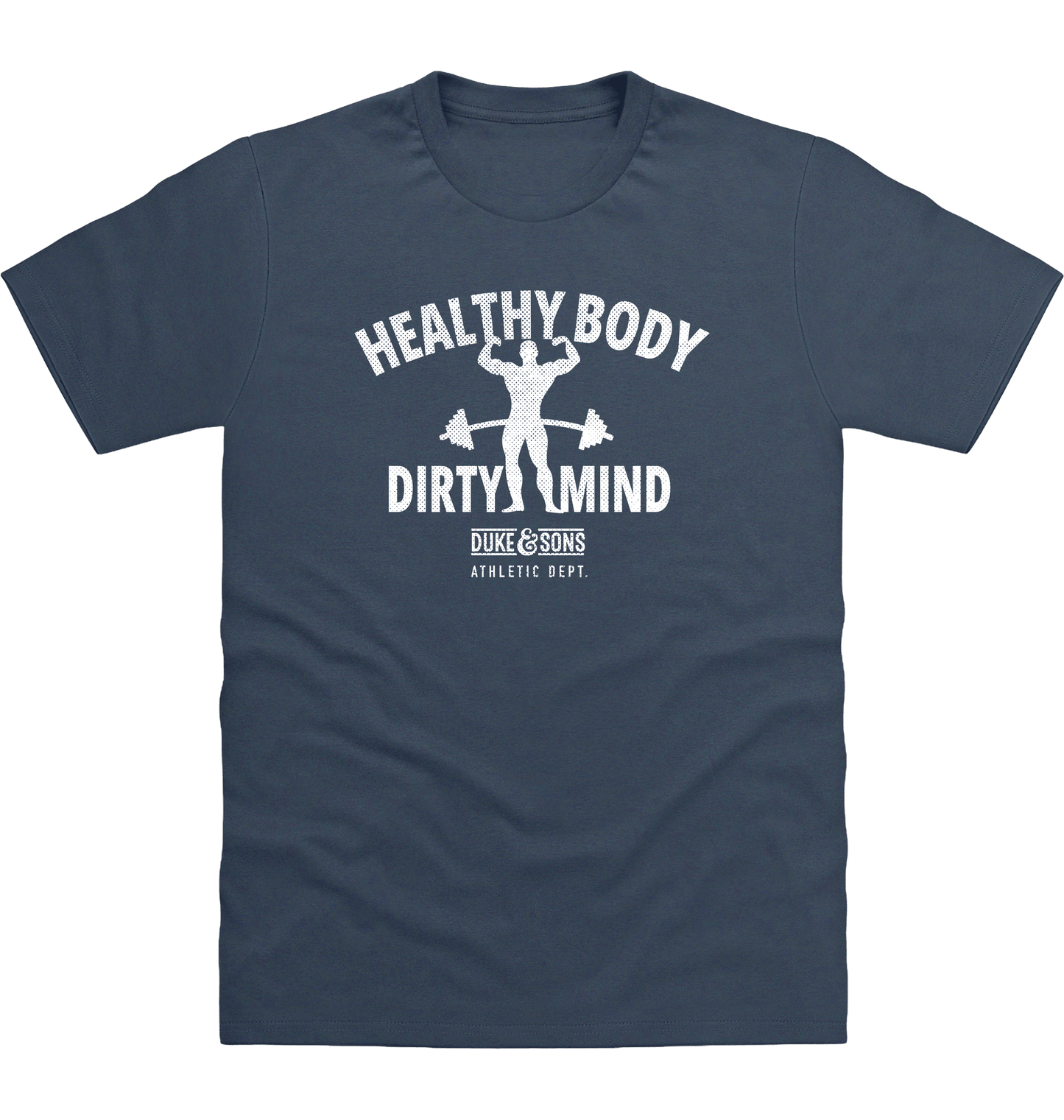 Airforce Blue Printed T-shirt Front