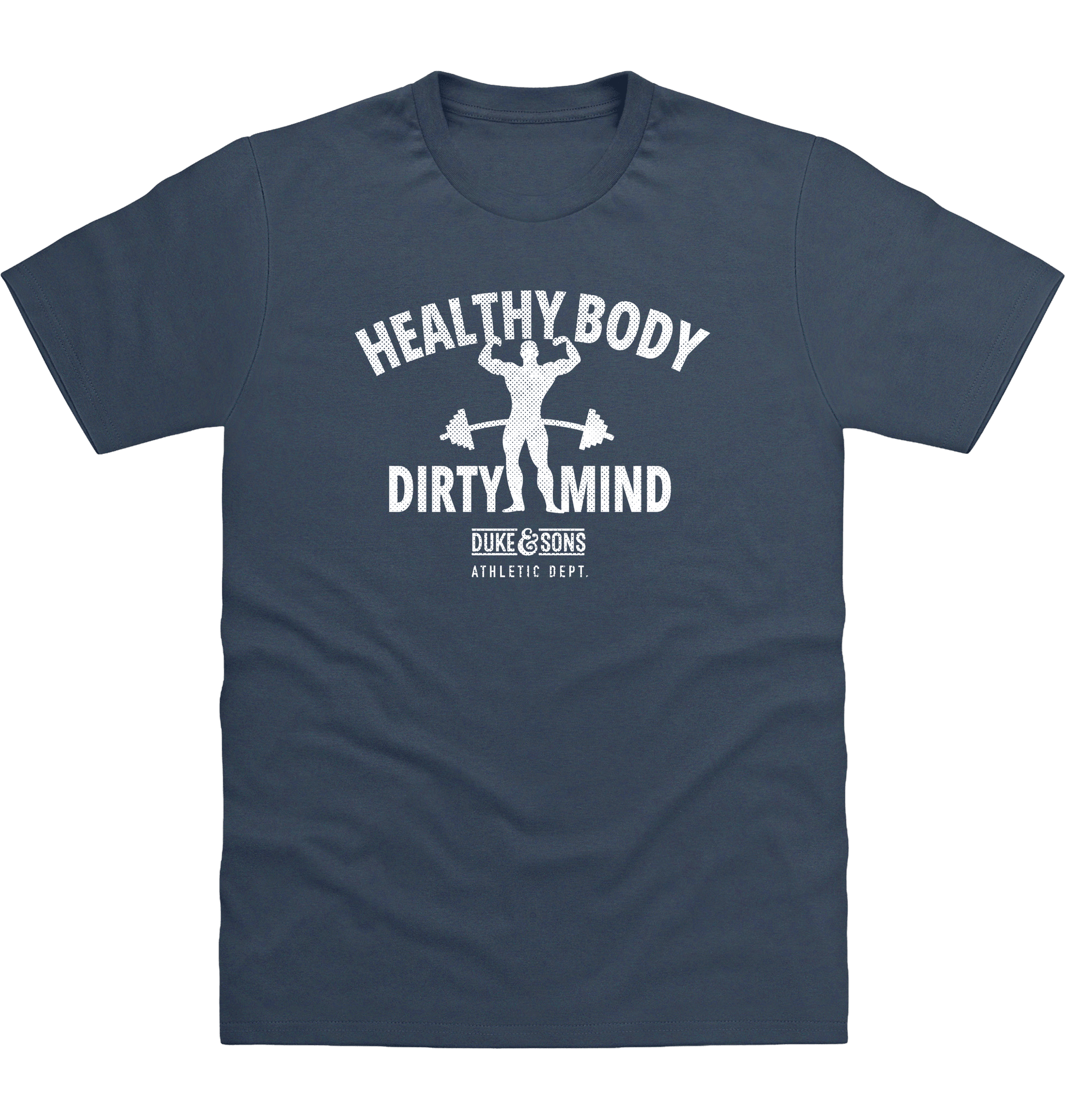Airforce Blue Printed T-shirt Front