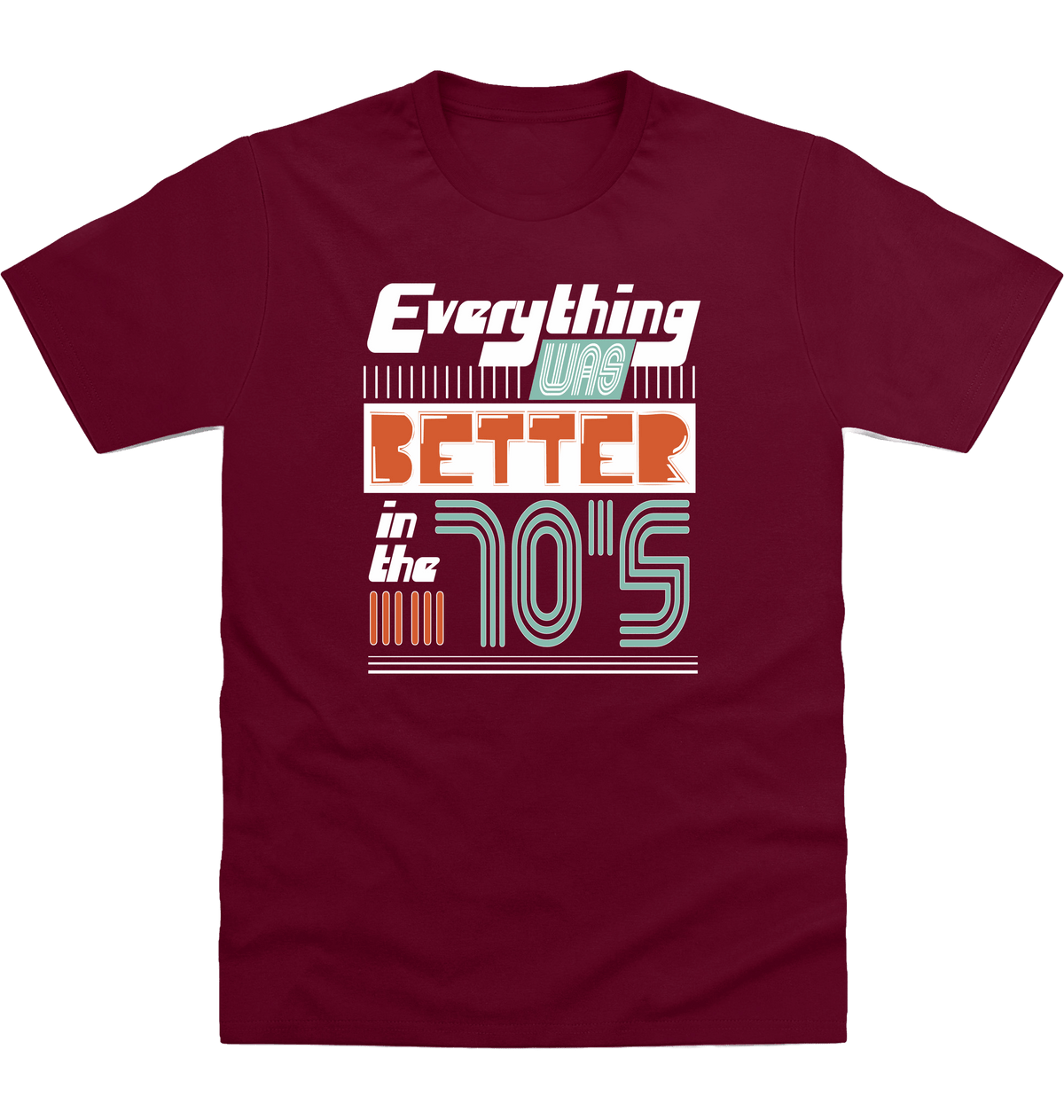 Burgundy Printed T-shirt Front