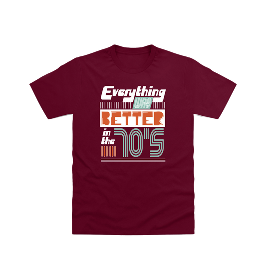 Burgundy Printed T-shirt Front