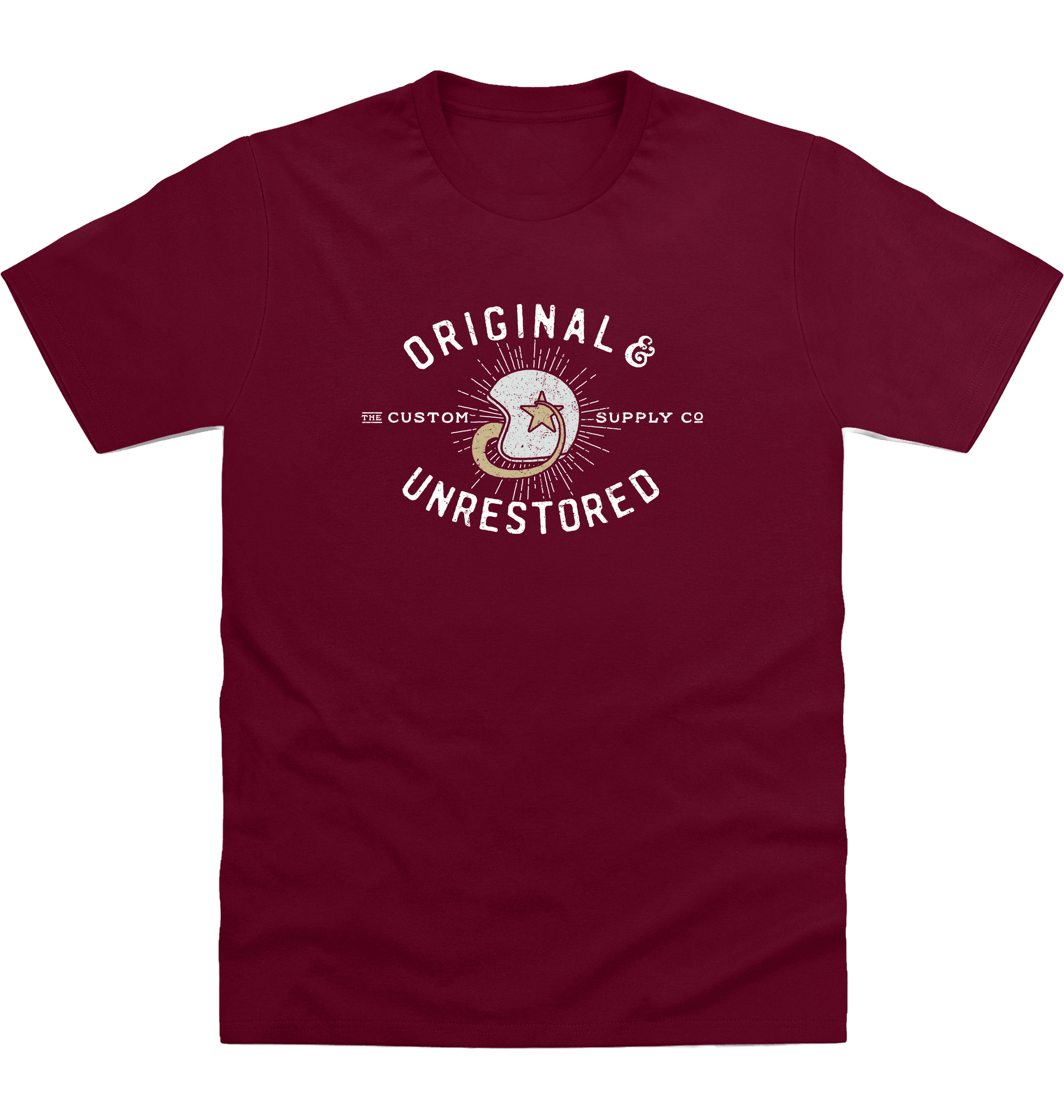 Burgundy Printed T-shirt Front