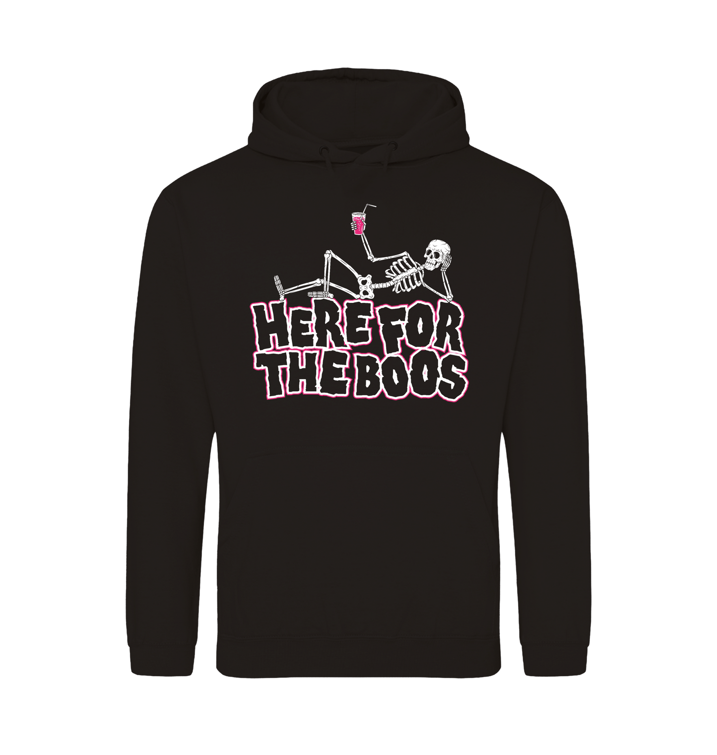 Deep Black Printed Hoody Front
