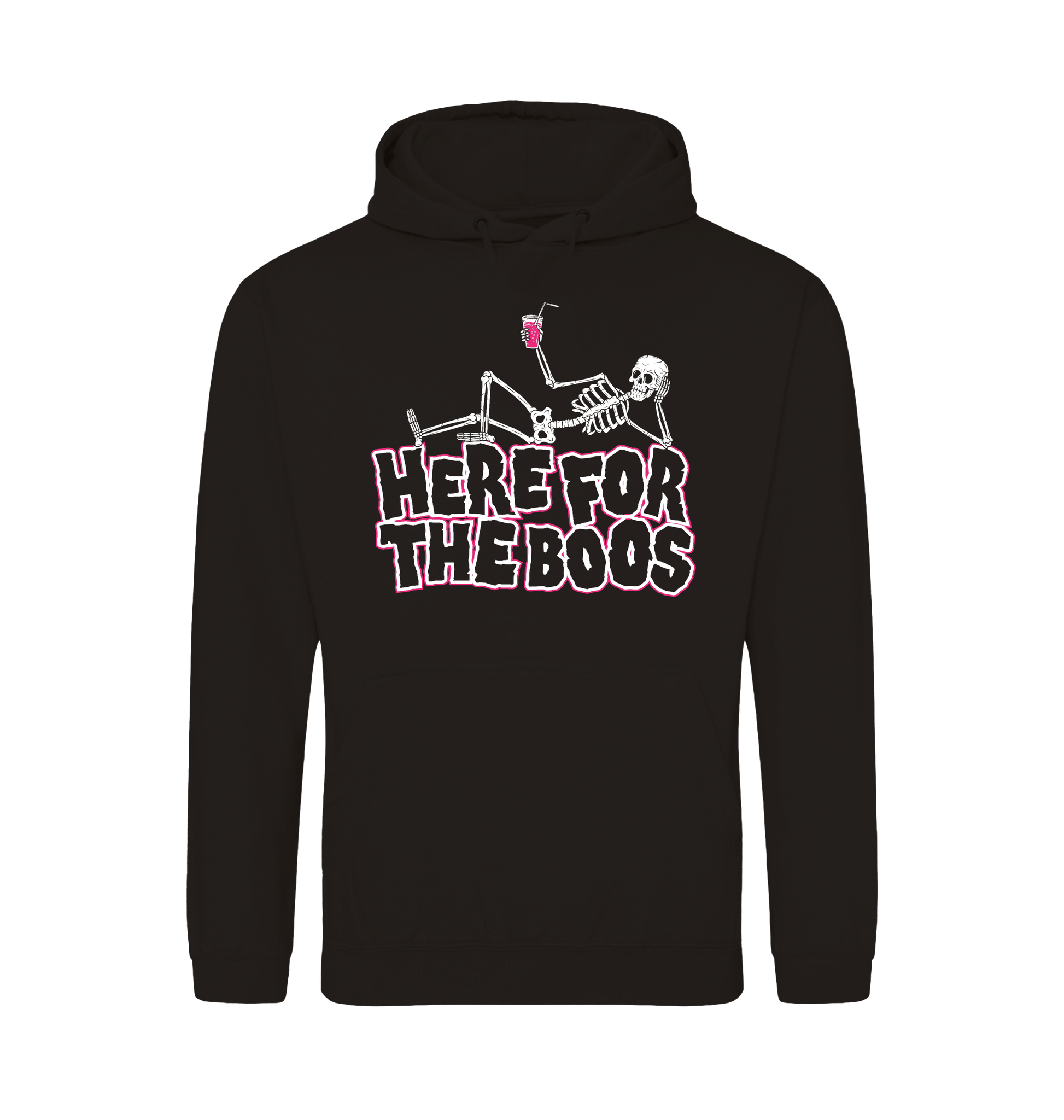Deep Black Printed Hoody Front