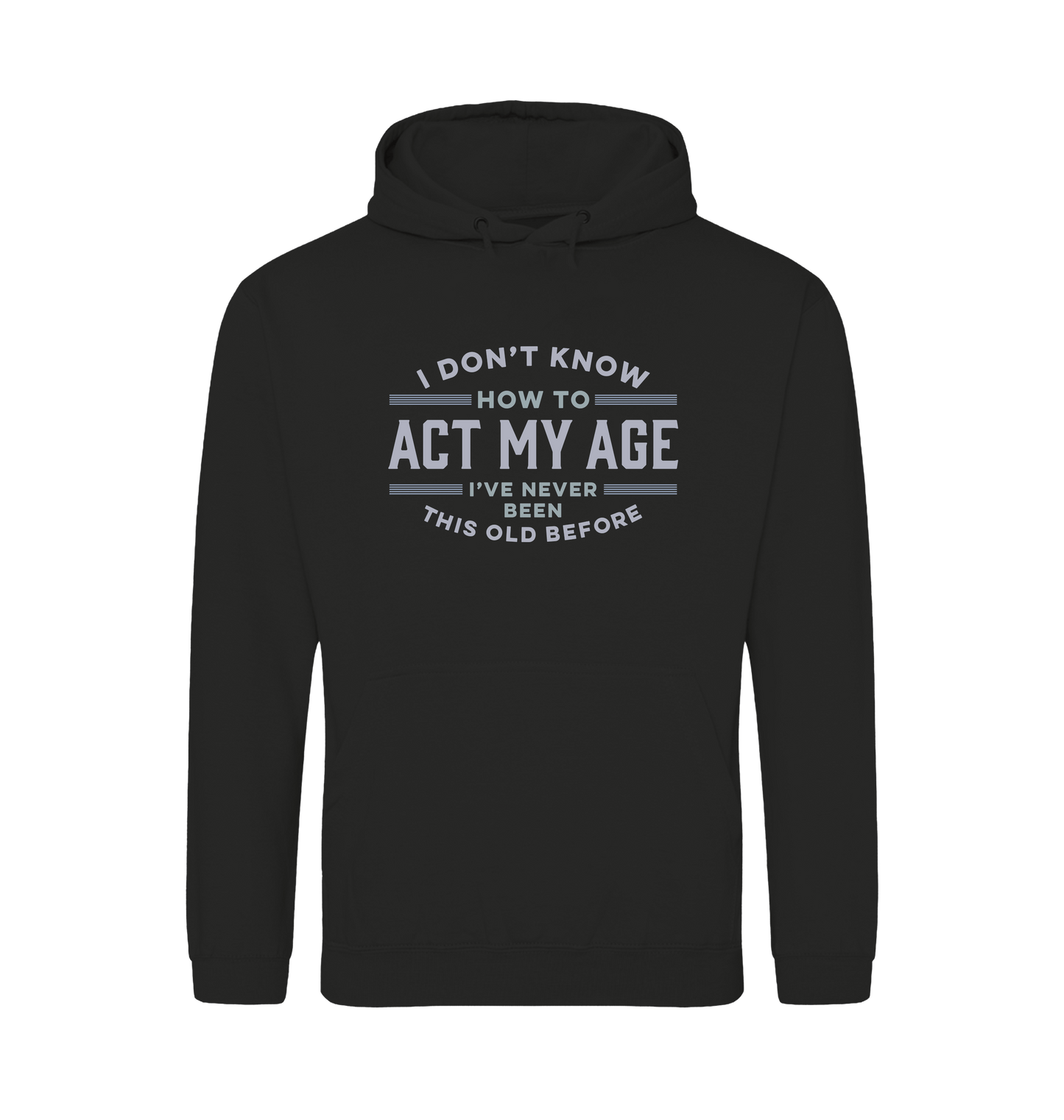 Jet Black Printed Hoody Front